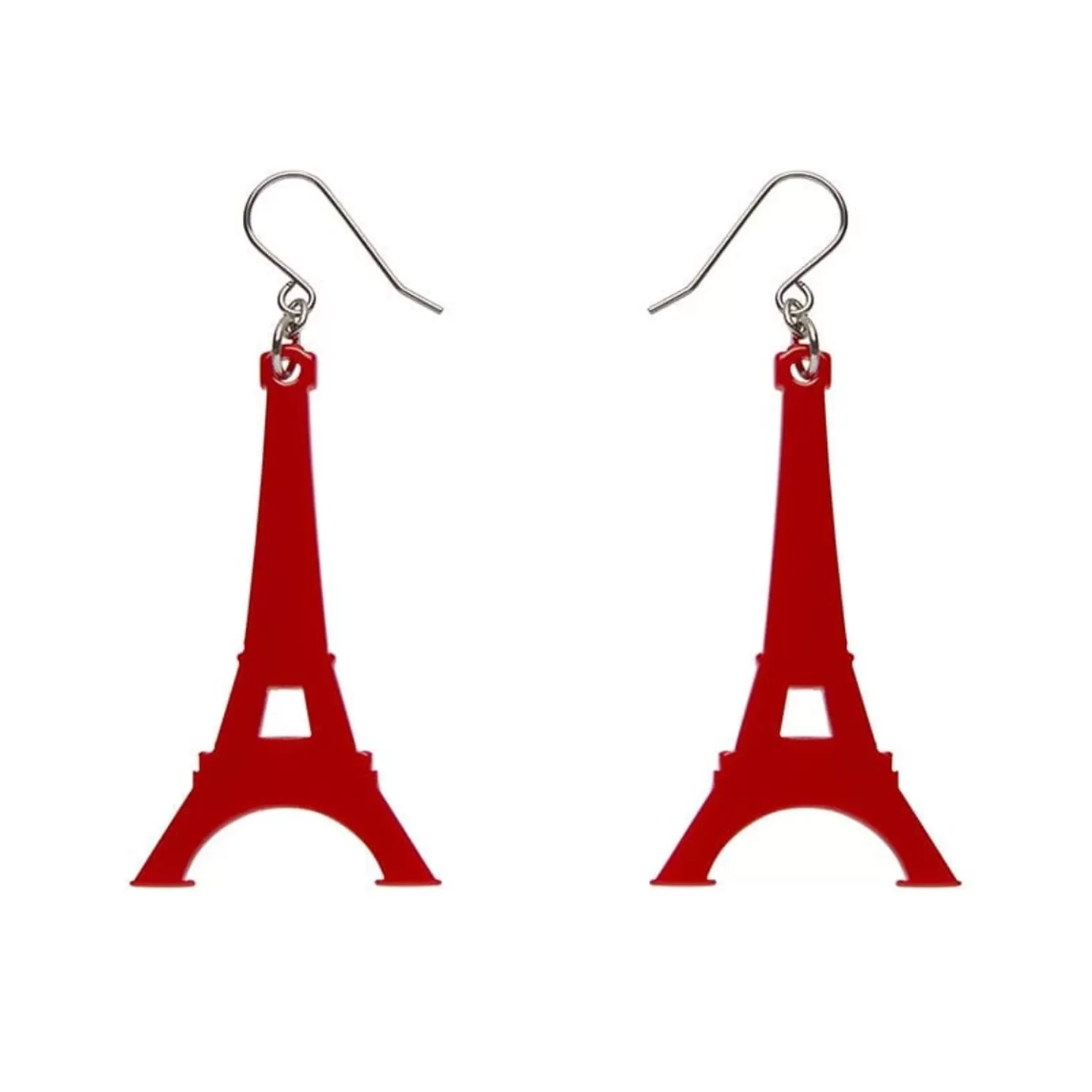 Erstwilder Eiffel Tower Solid Resin Drop Earrings - Red* Essential Earrings