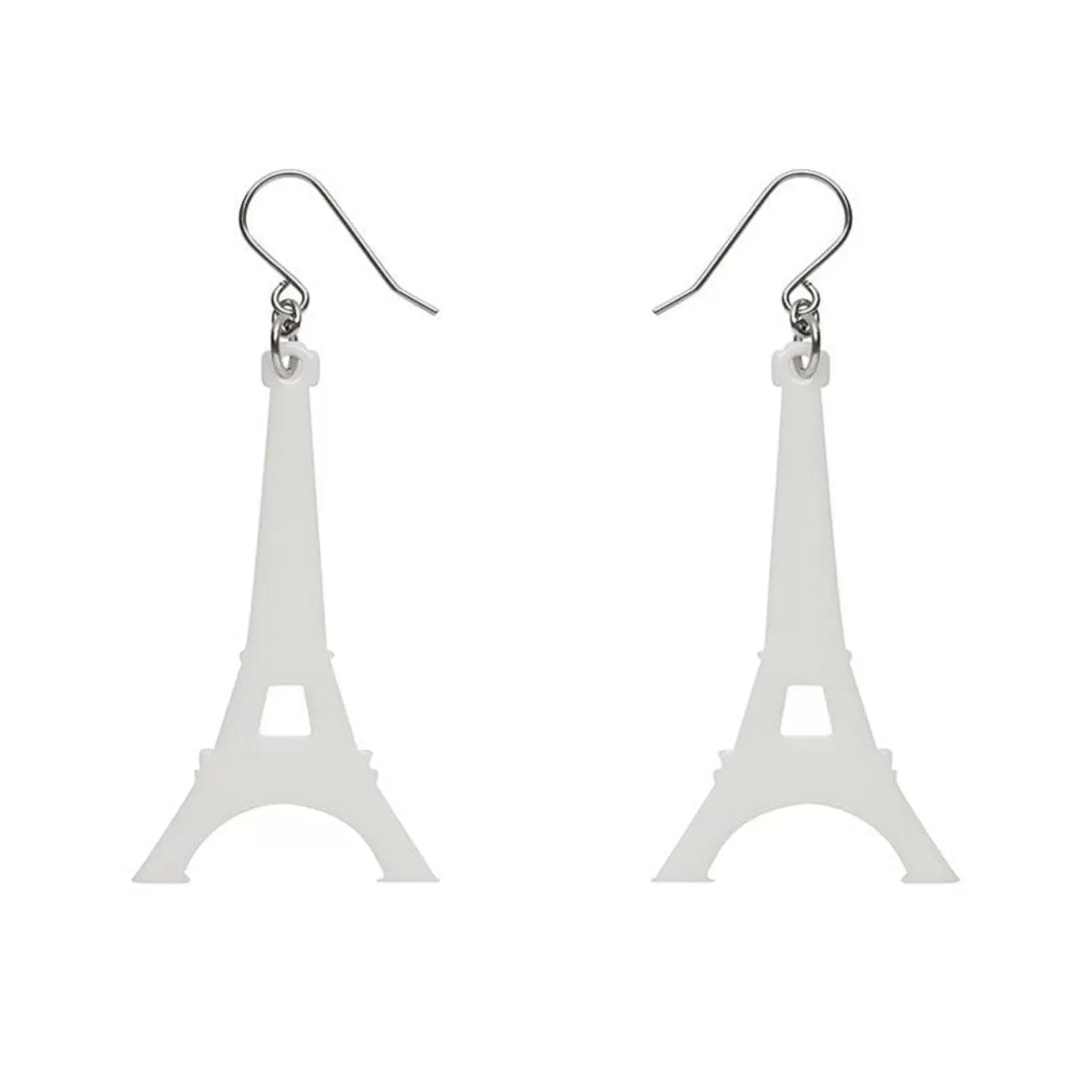 Erstwilder Eiffel Tower Solid Resin Drop Earrings - White* Essential Earrings