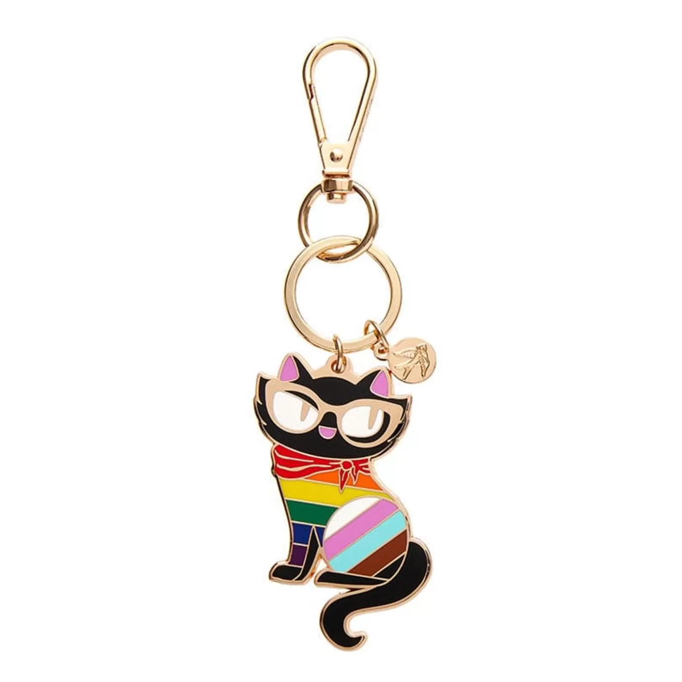 Erstwilder Elissa The Rainbow Cat Enamel Key Ring* Enamel Key Rings