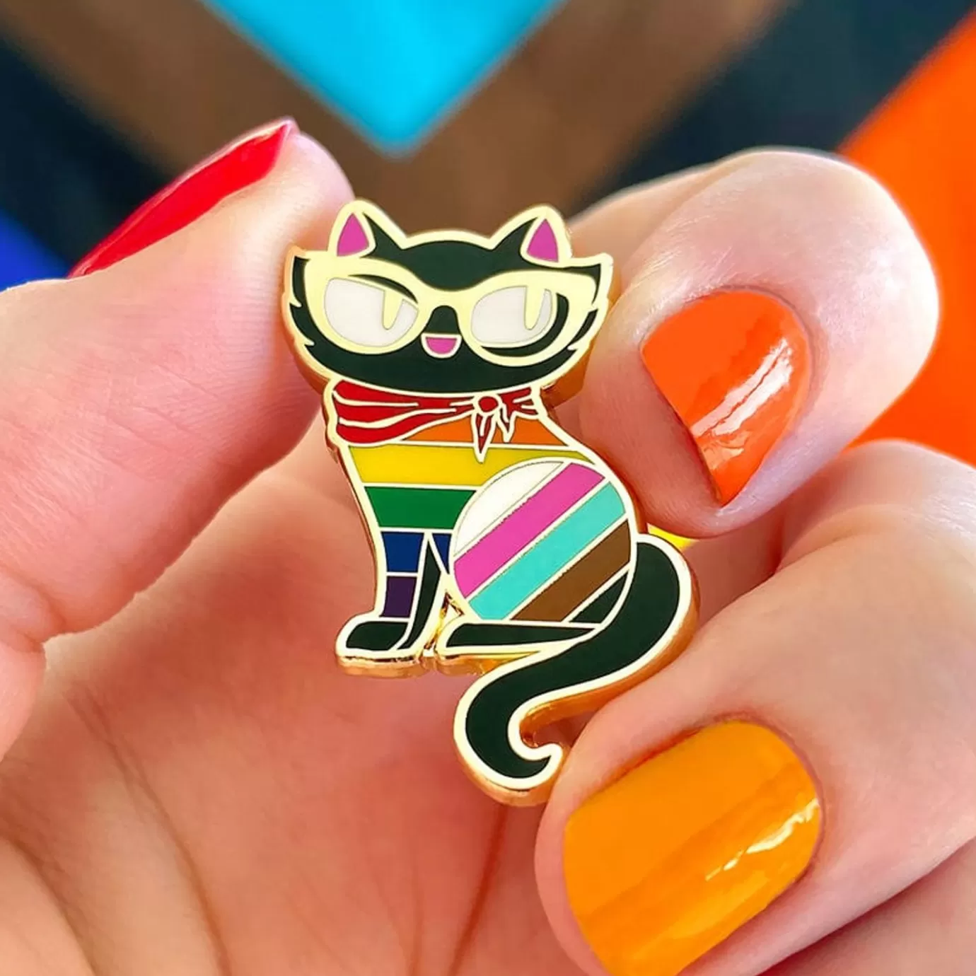 Erstwilder Elissa The Rainbow Cat Enamel Pin* Enamel Pins