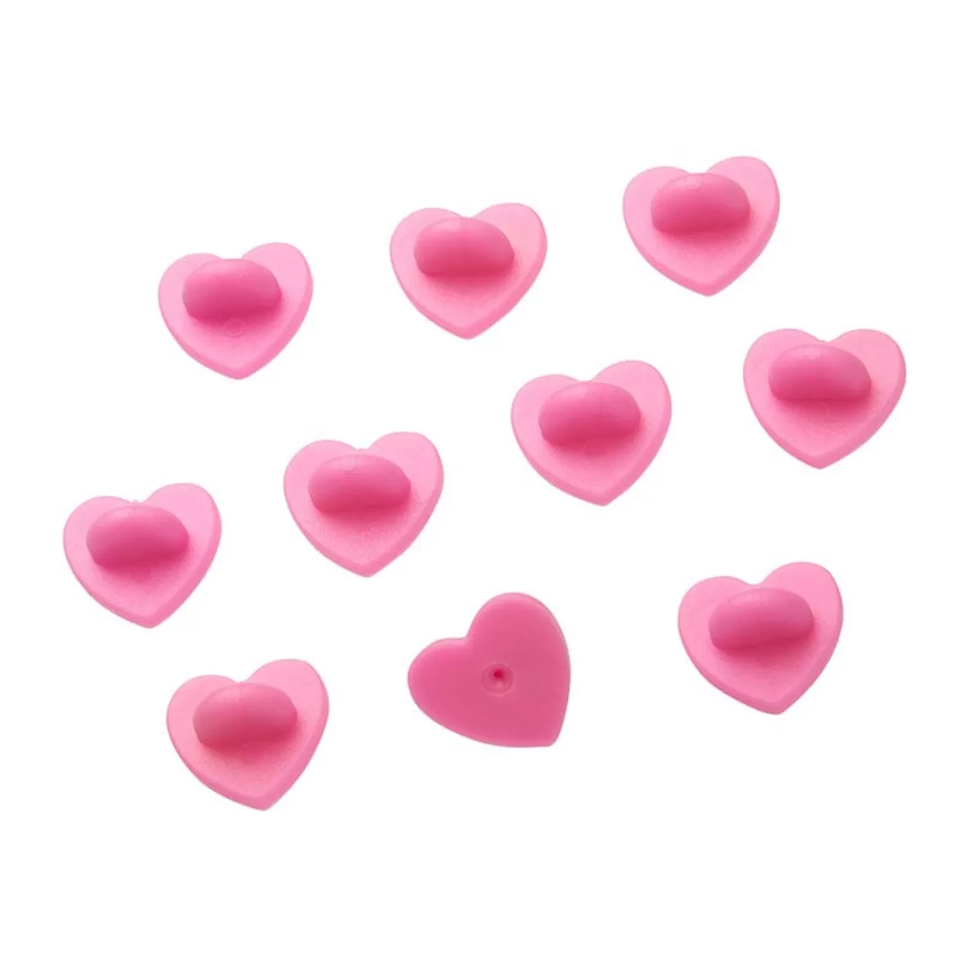 Erstwilder Enamel Pin Rubber Heart Locking Clasp 10-Pack - Pink* Components