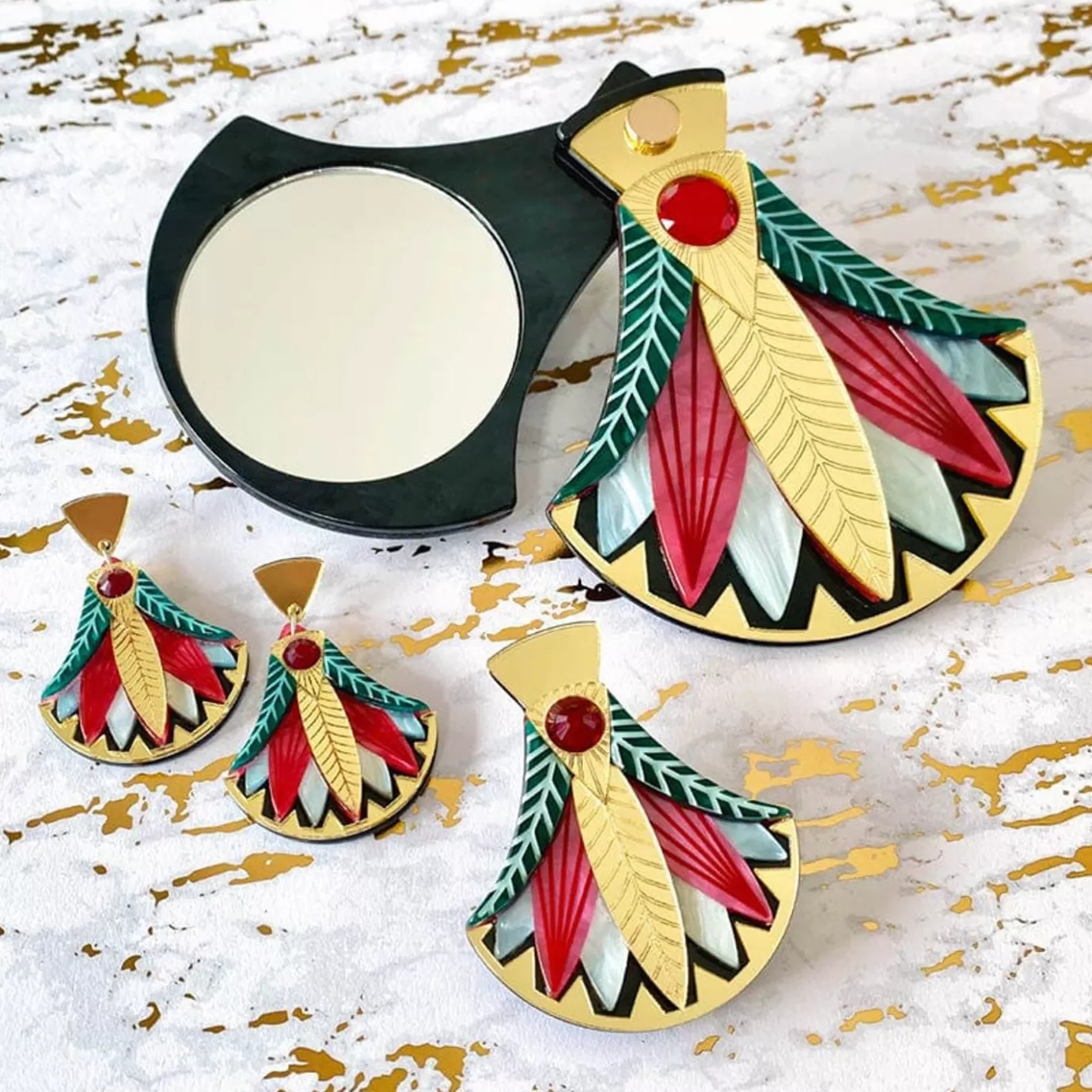 Erstwilder Gift Of The Nile Papyrus Mirror Compact* Mirror Compacts