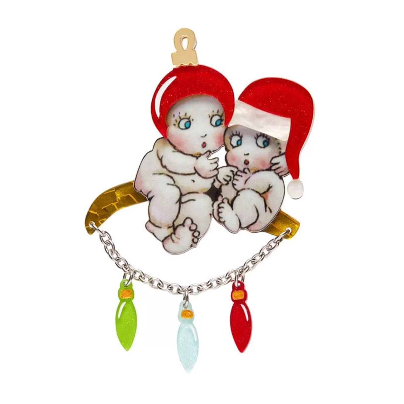Erstwilder Gumnut Christmas Cuddles Brooch* Brooches