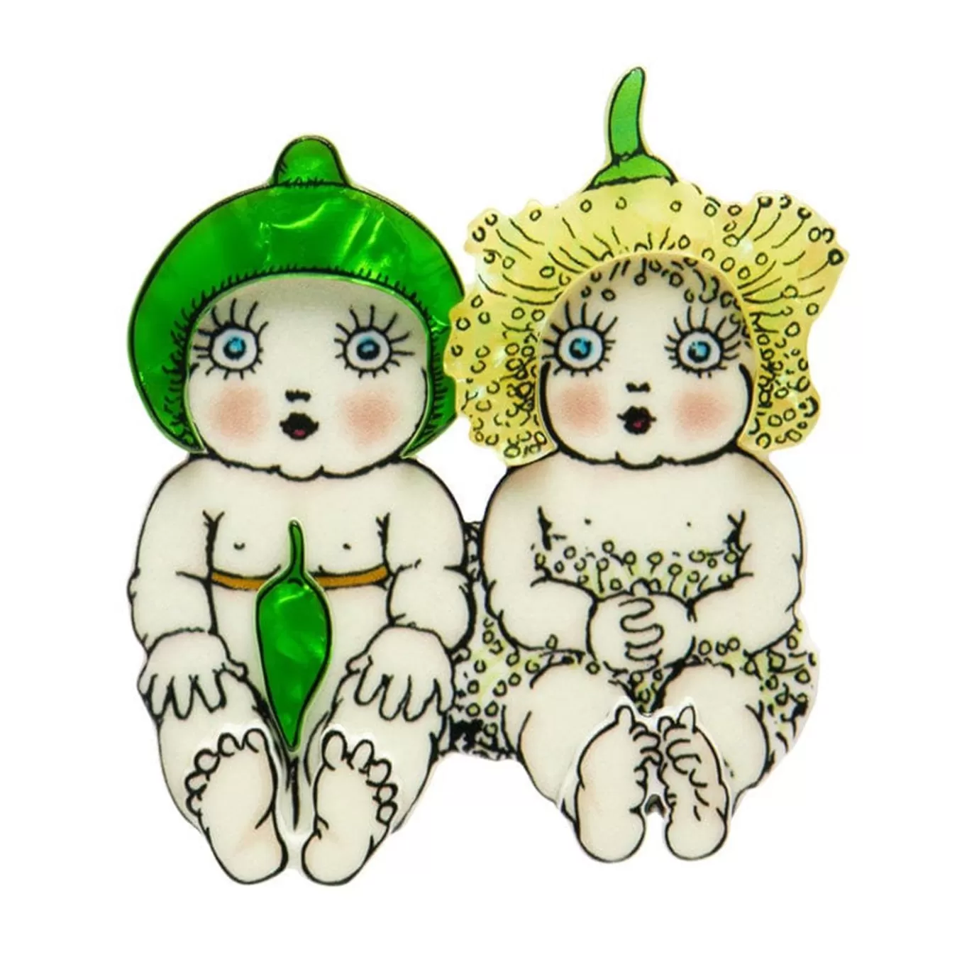 Erstwilder Gumnut Twins Brooch* Brooches
