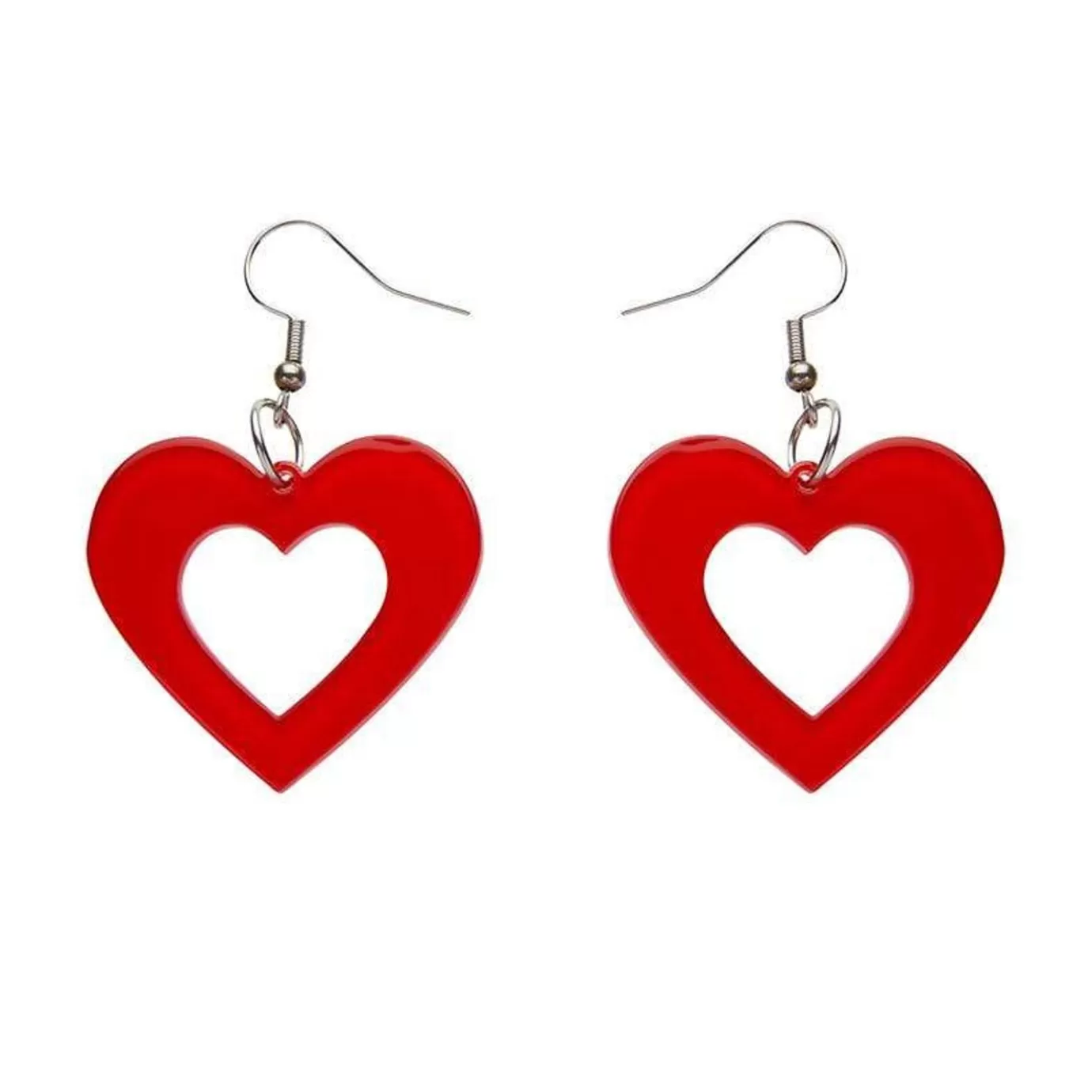 Erstwilder Heart Bubble Resin Drop Earrings - Red* Essential Earrings