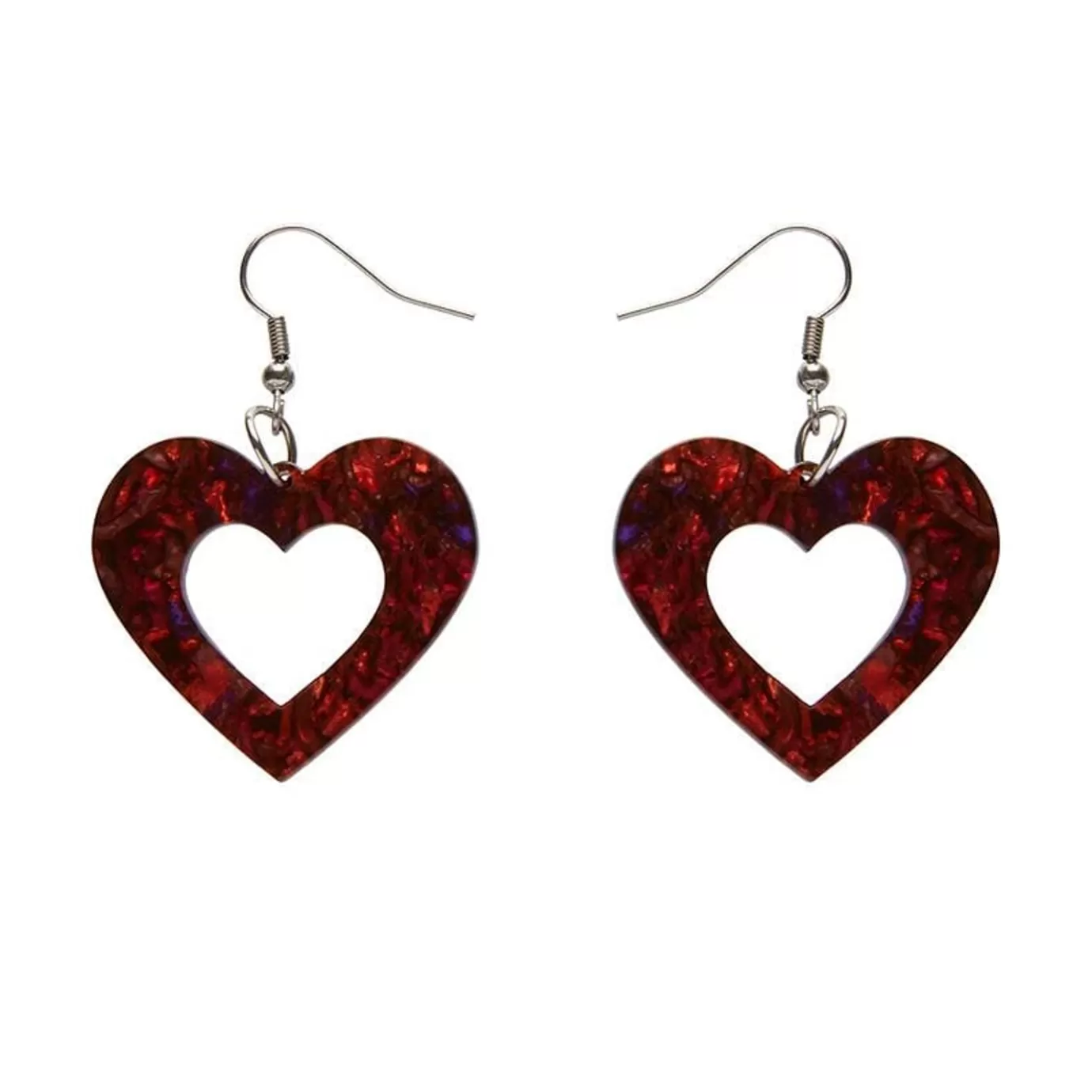 Erstwilder Heart Lava Resin Drop Earrings - Red* Essential Earrings