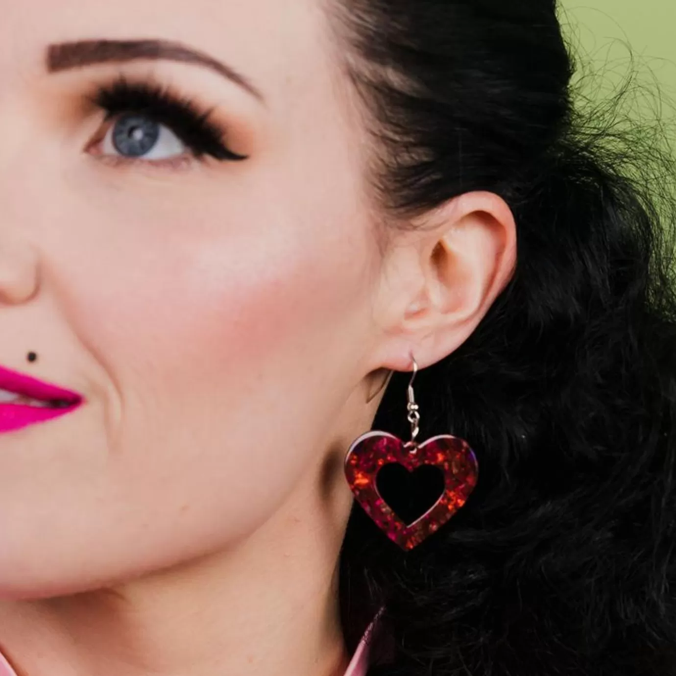 Erstwilder Heart Lava Resin Drop Earrings - Red* Essential Earrings