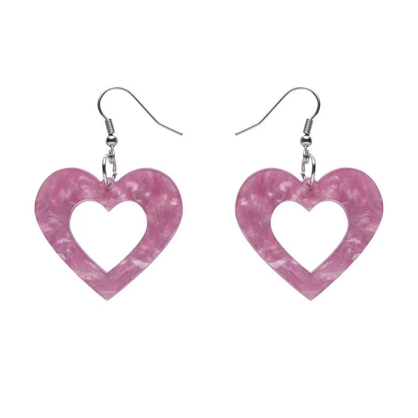 Erstwilder Heart Ripple Resin Drop Earrings - Mauve* Essential Earrings