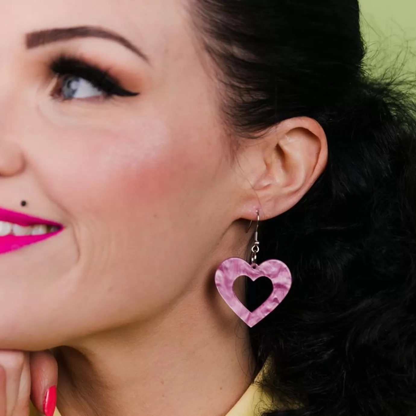 Erstwilder Heart Ripple Resin Drop Earrings - Mauve* Essential Earrings