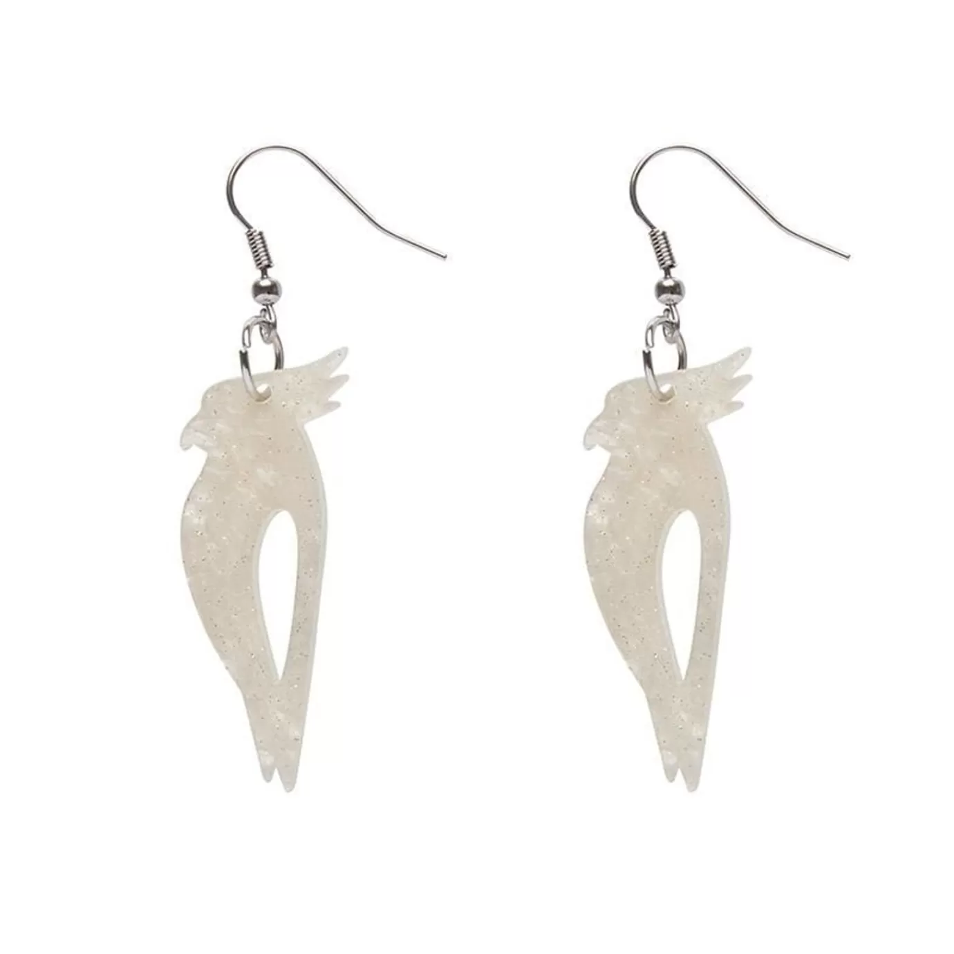Erstwilder Kookaburra Ripple Glitter Resin Drop Earrings - Cream* Essential Earrings