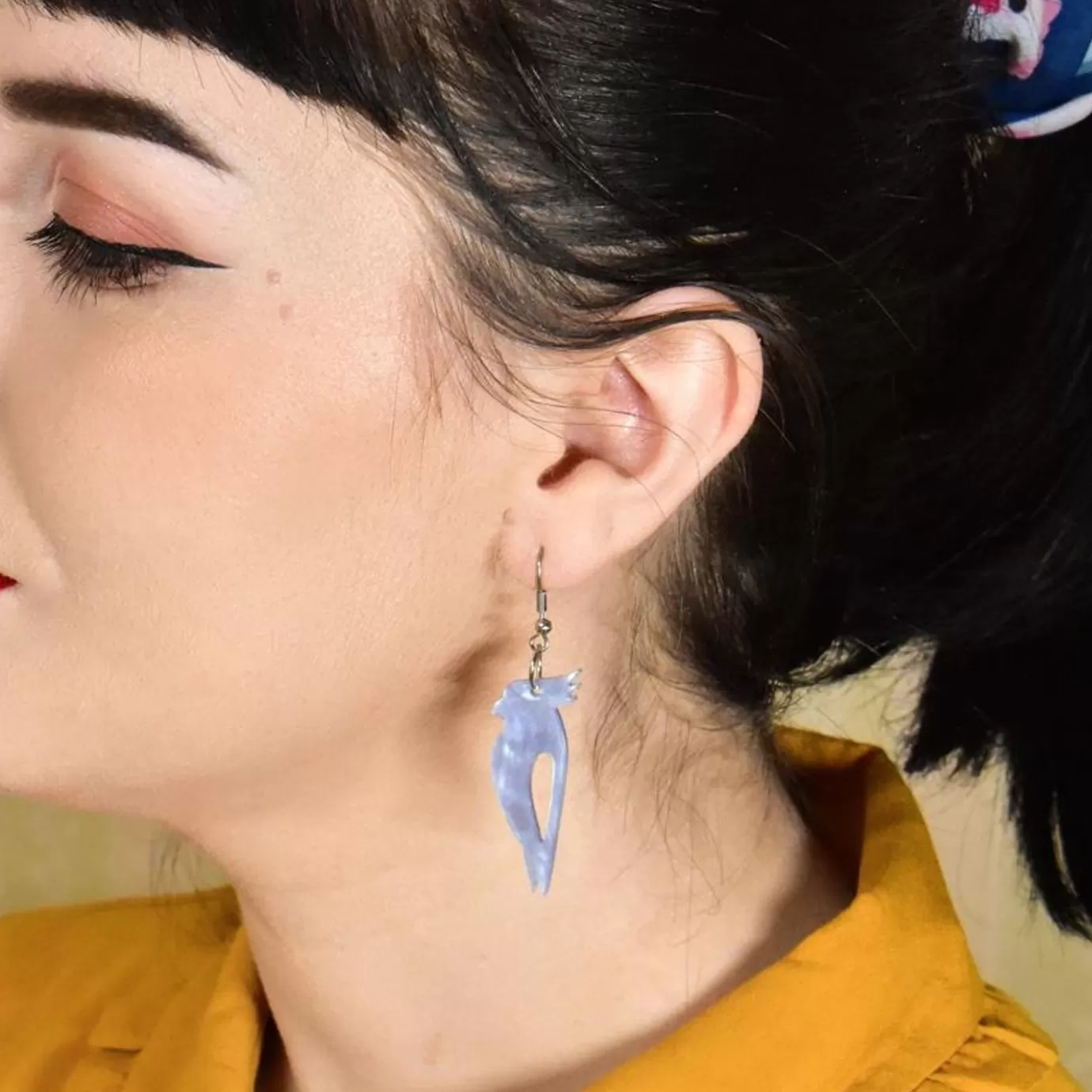 Erstwilder Kookaburra Ripple Resin Drop Earrings - Blue* Essential Earrings