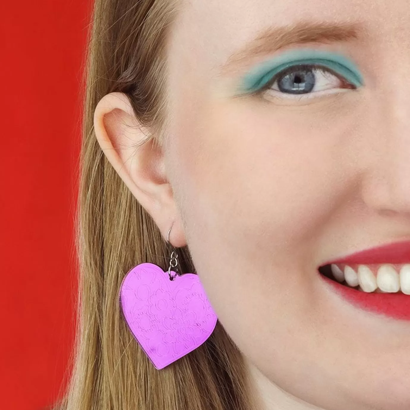Erstwilder Love Heart Mirror Drop Earrings - Purple* Essential Earrings