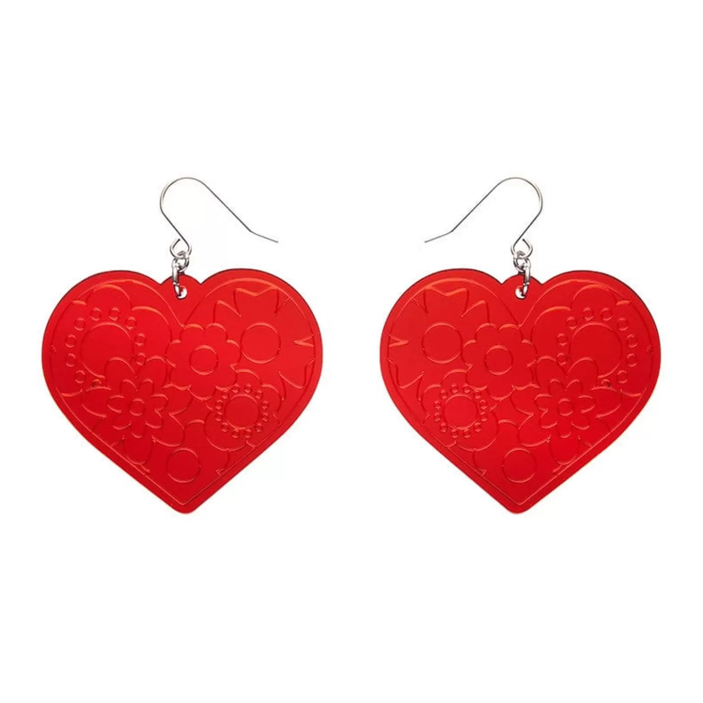 Erstwilder Love Heart Mirror Drop Earrings - Red* Essential Earrings