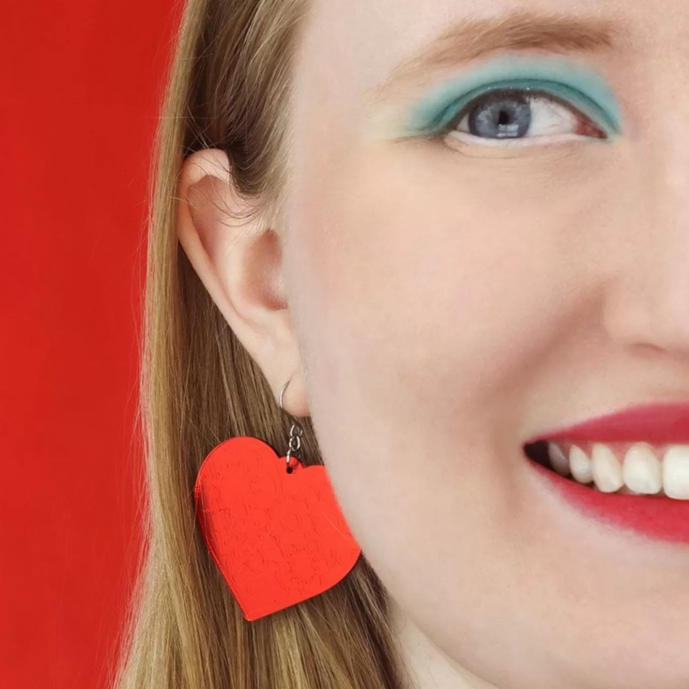 Erstwilder Love Heart Mirror Drop Earrings - Red* Essential Earrings