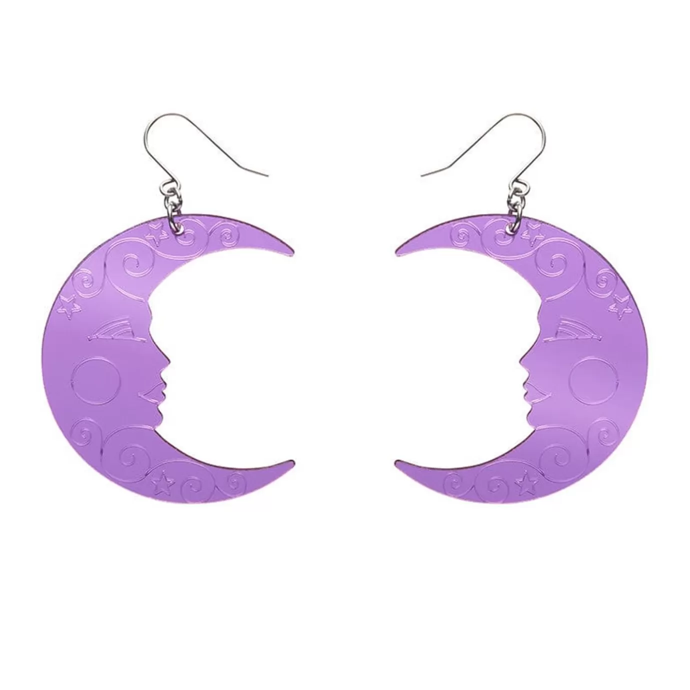 Erstwilder Moon Mirror Drop Earrings - Purple* Essential Earrings