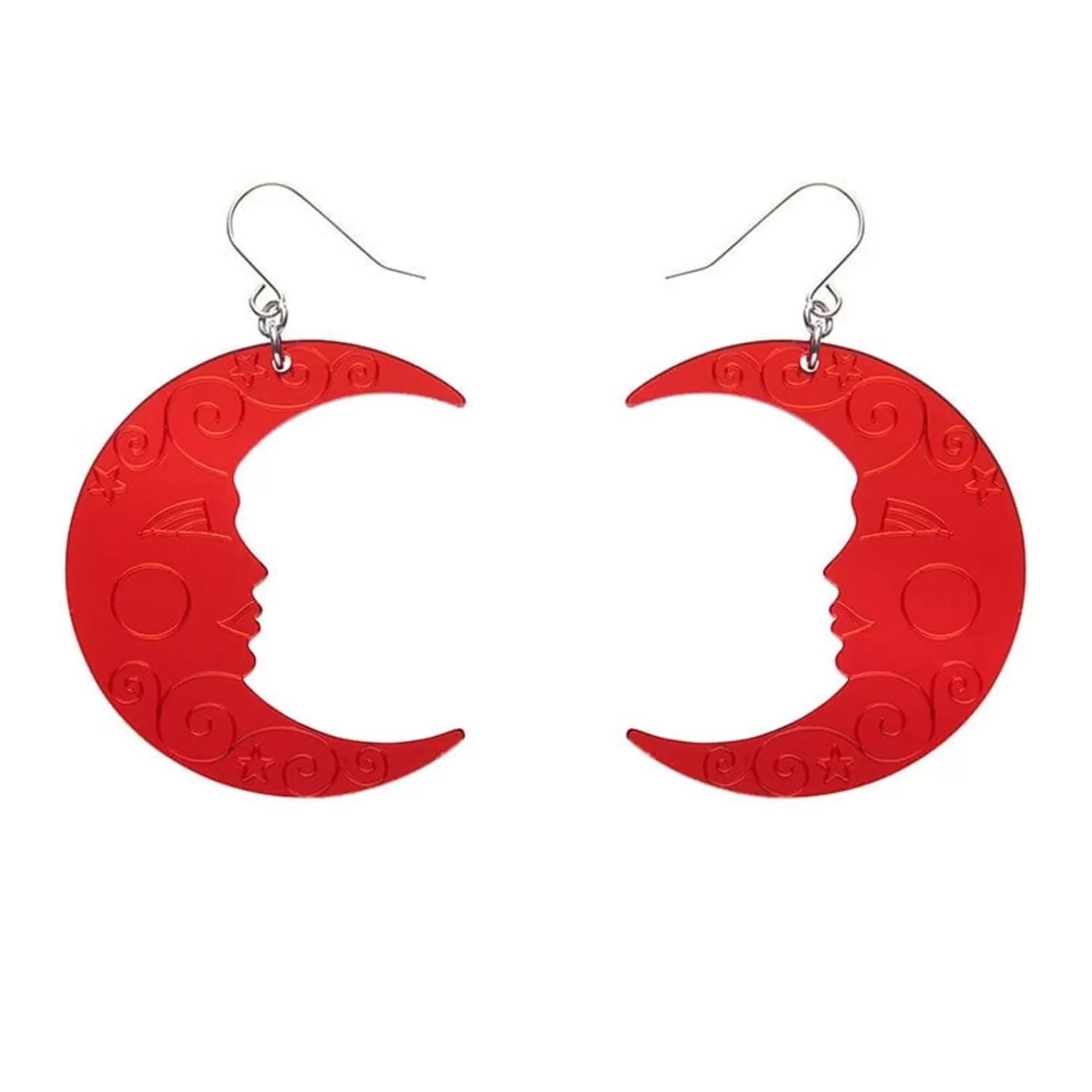 Erstwilder Moon Mirror Drop Earrings - Red* Essential Earrings