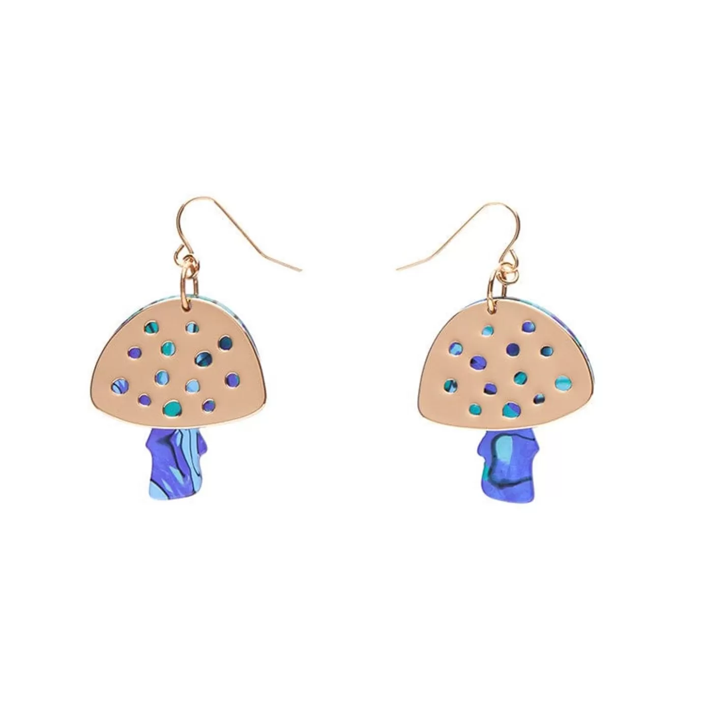 Erstwilder Mushroom Textured Resin Drop Earrings - Blue* Essential Earrings