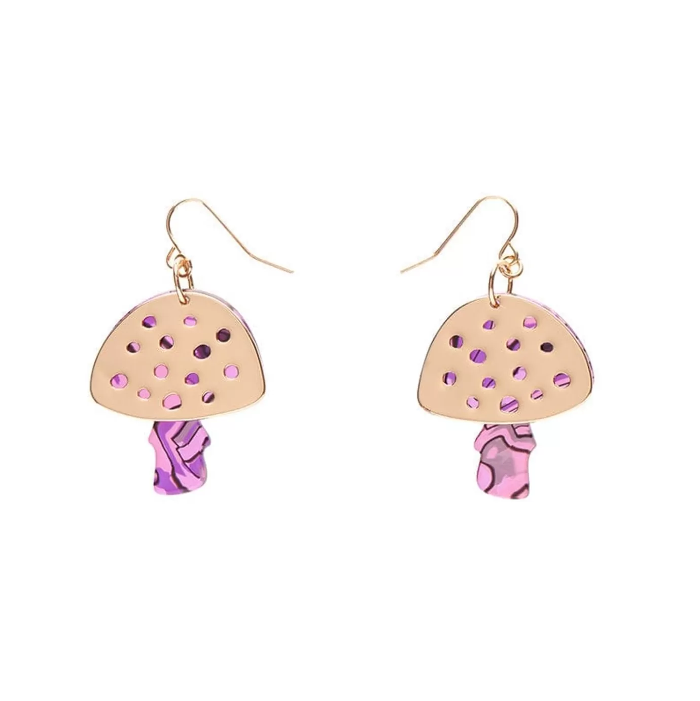 Erstwilder Mushroom Textured Resin Drop Earrings - Pink* Essential Earrings