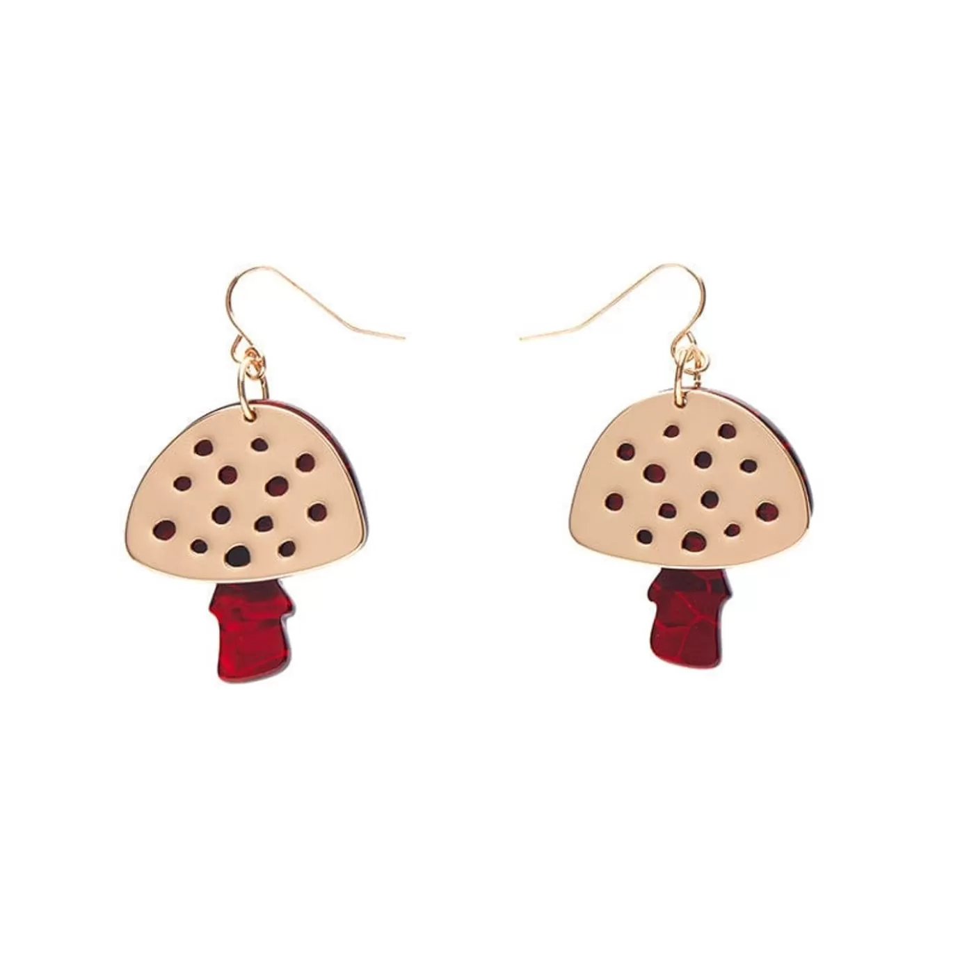Erstwilder Mushroom Textured Resin Drop Earrings - Red* Essential Earrings