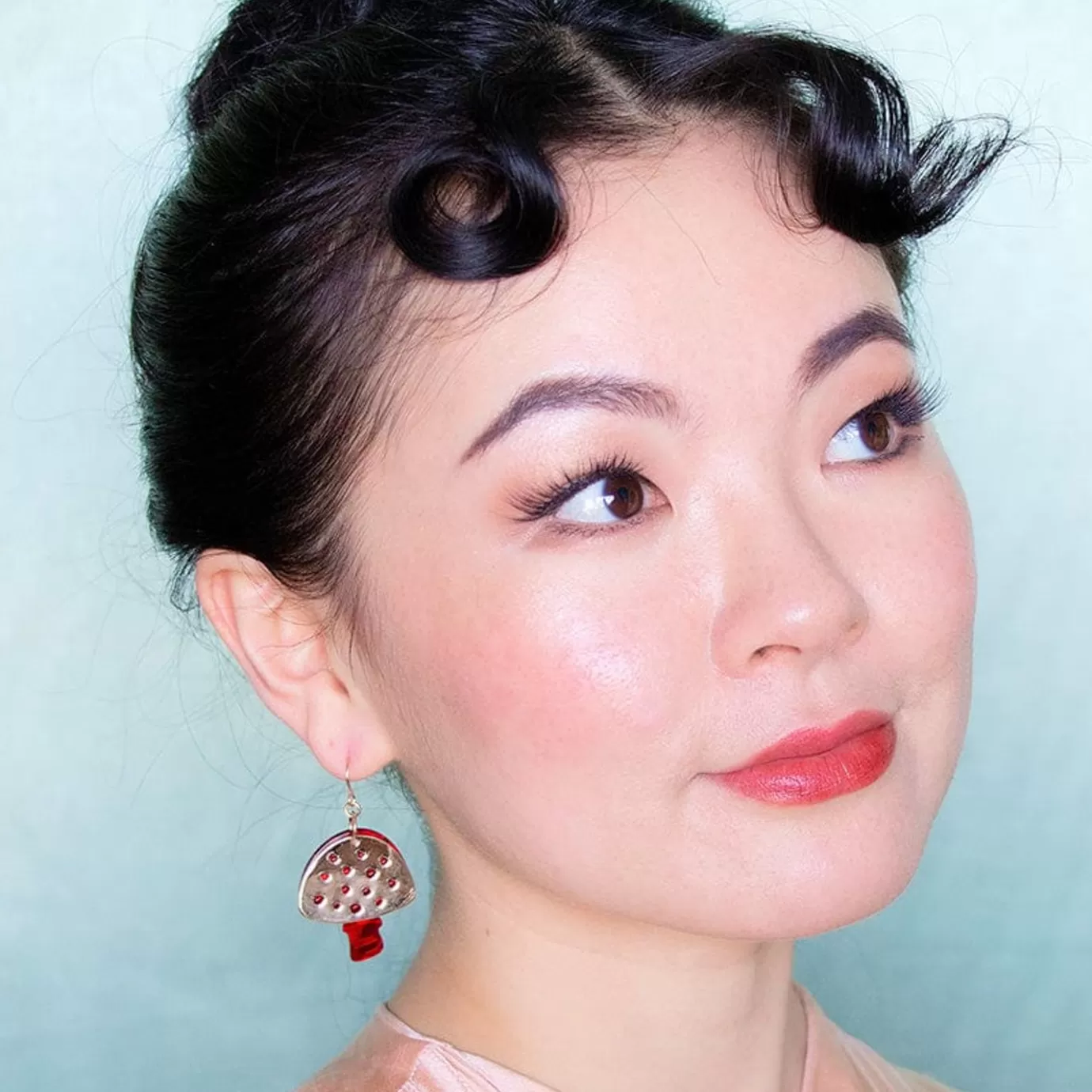 Erstwilder Mushroom Textured Resin Drop Earrings - Red* Essential Earrings