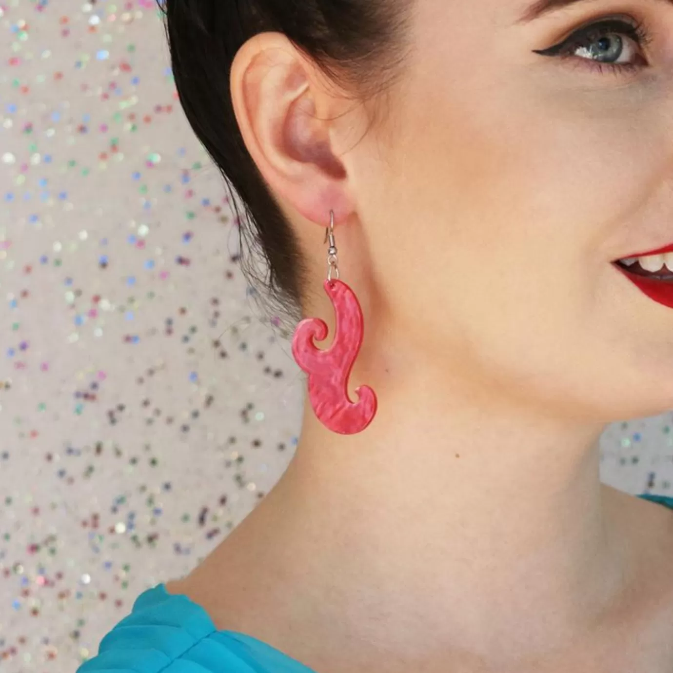 Erstwilder Nouveau Ripple Resin Drop Earrings - Pink* Essential Earrings
