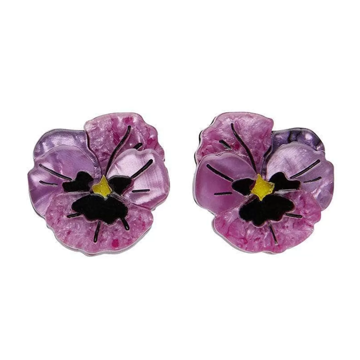 Erstwilder On Sleeping Eyelids Pansy Earrings* Earrings