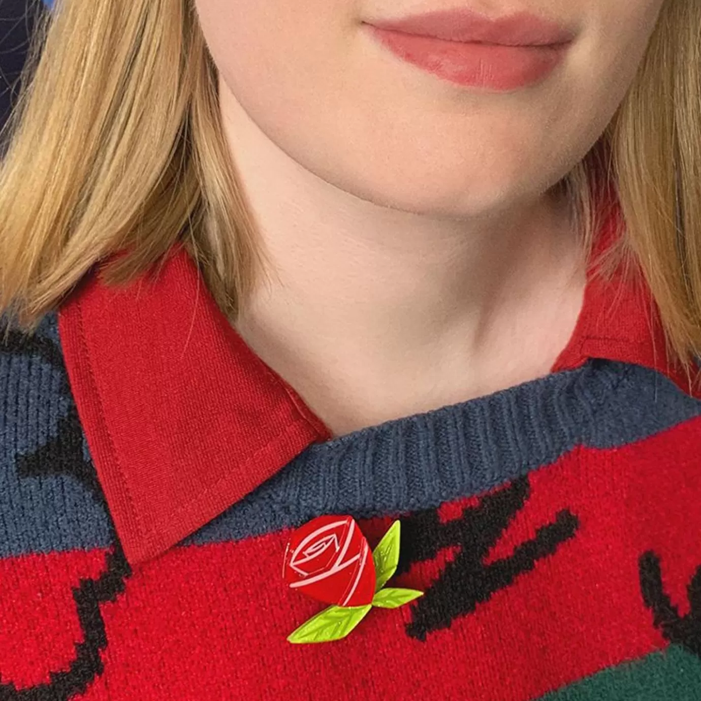 Erstwilder Painted Rose Mini Brooch* Brooches