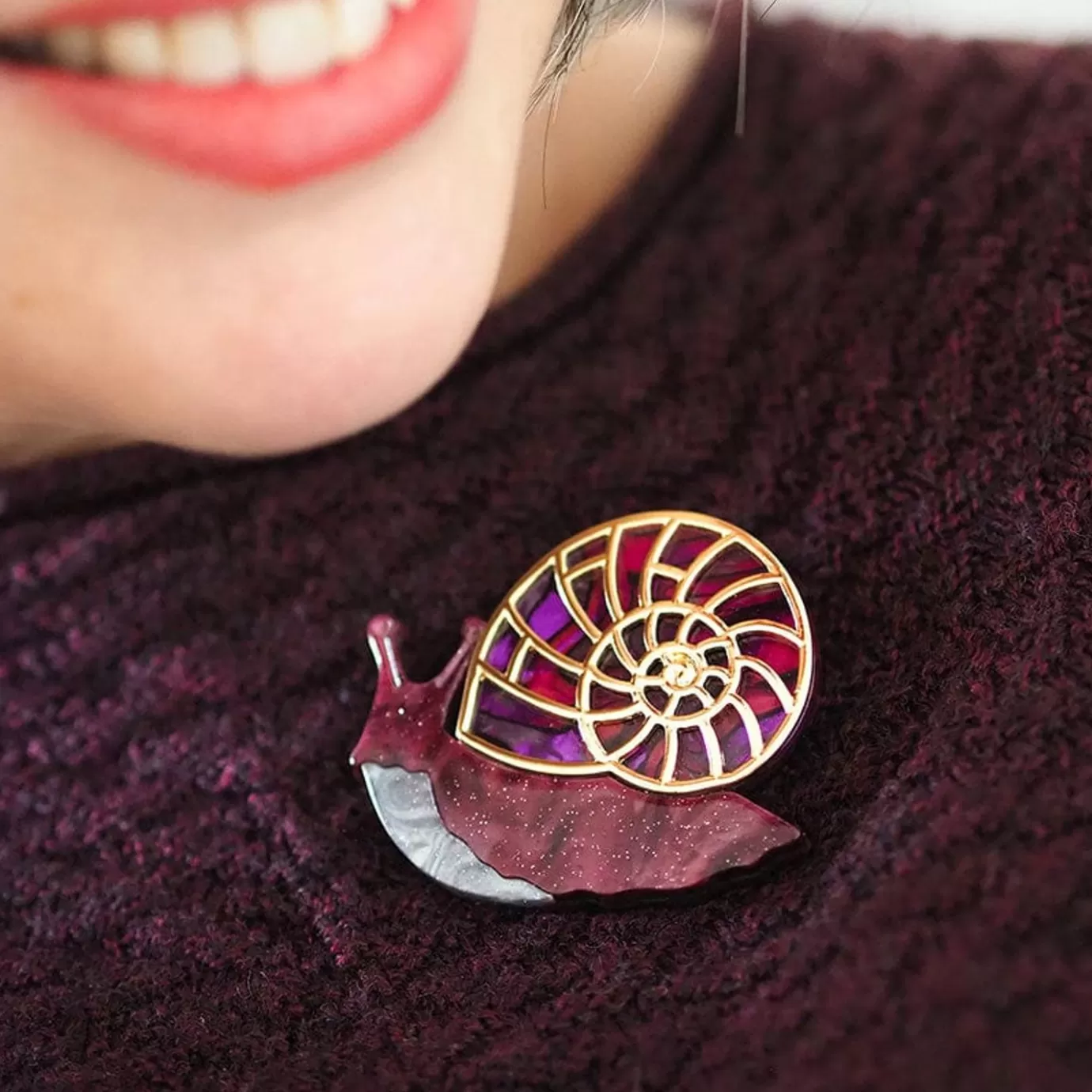 Erstwilder Painted Shell Brooch* Brooches