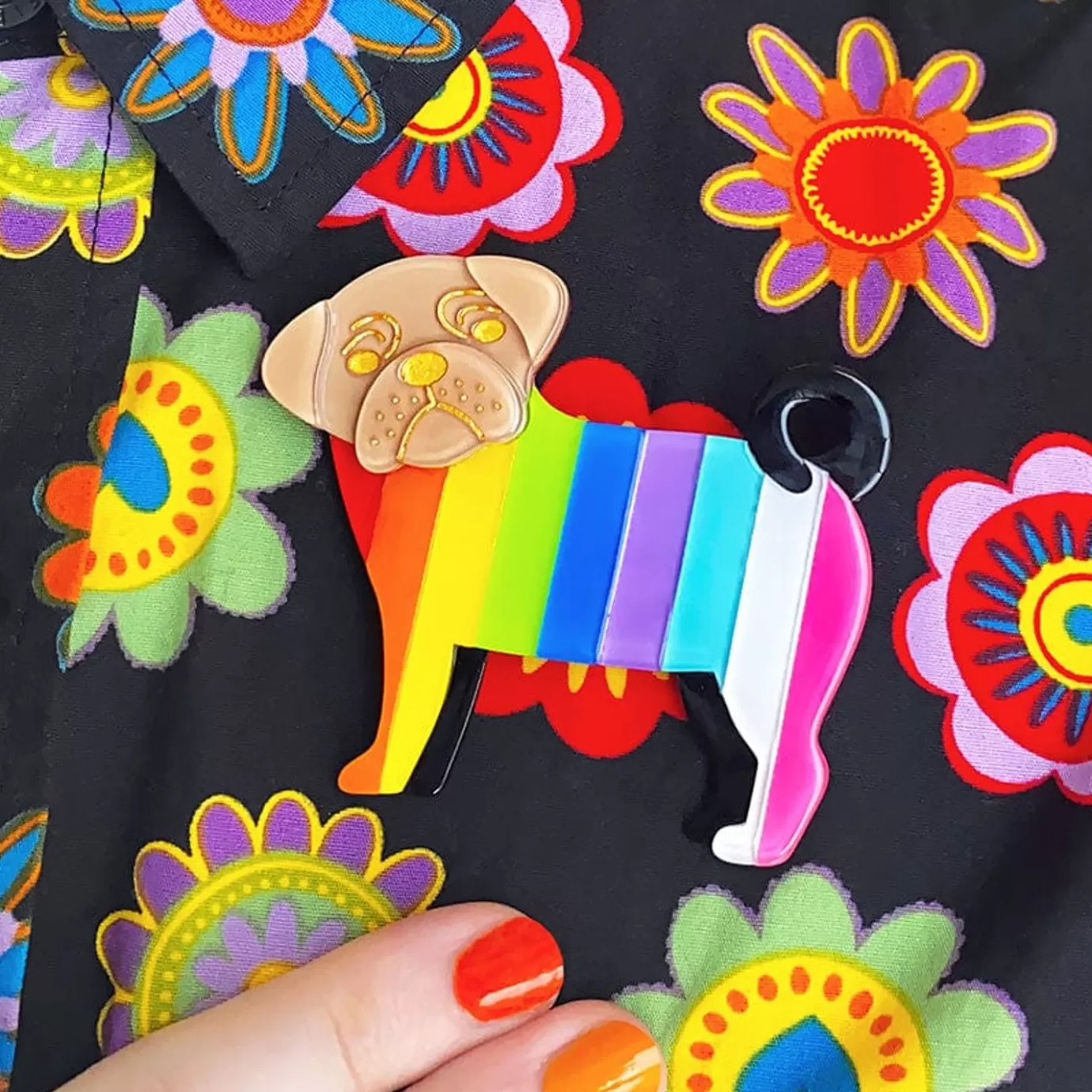 Erstwilder Pebbles The Progressive Pug Brooch* Brooches