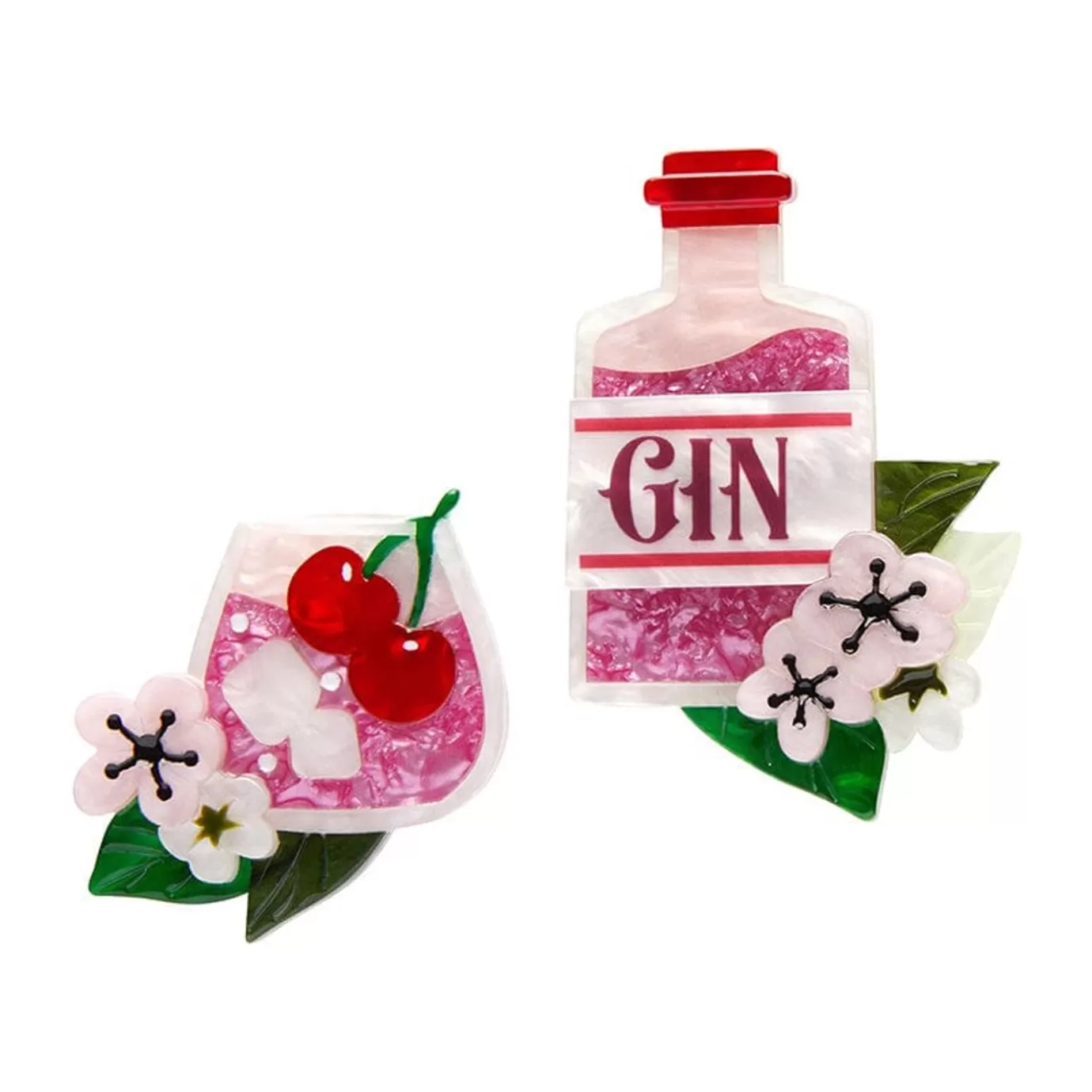 Erstwilder Pink Gin Party Brooch Set* Brooches