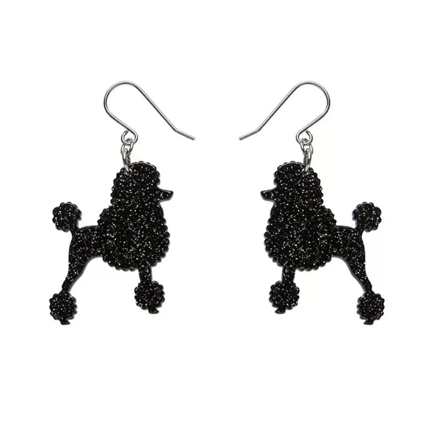 Erstwilder Poodle Glitter Hook Drop Earrings - Black* Essential Earrings