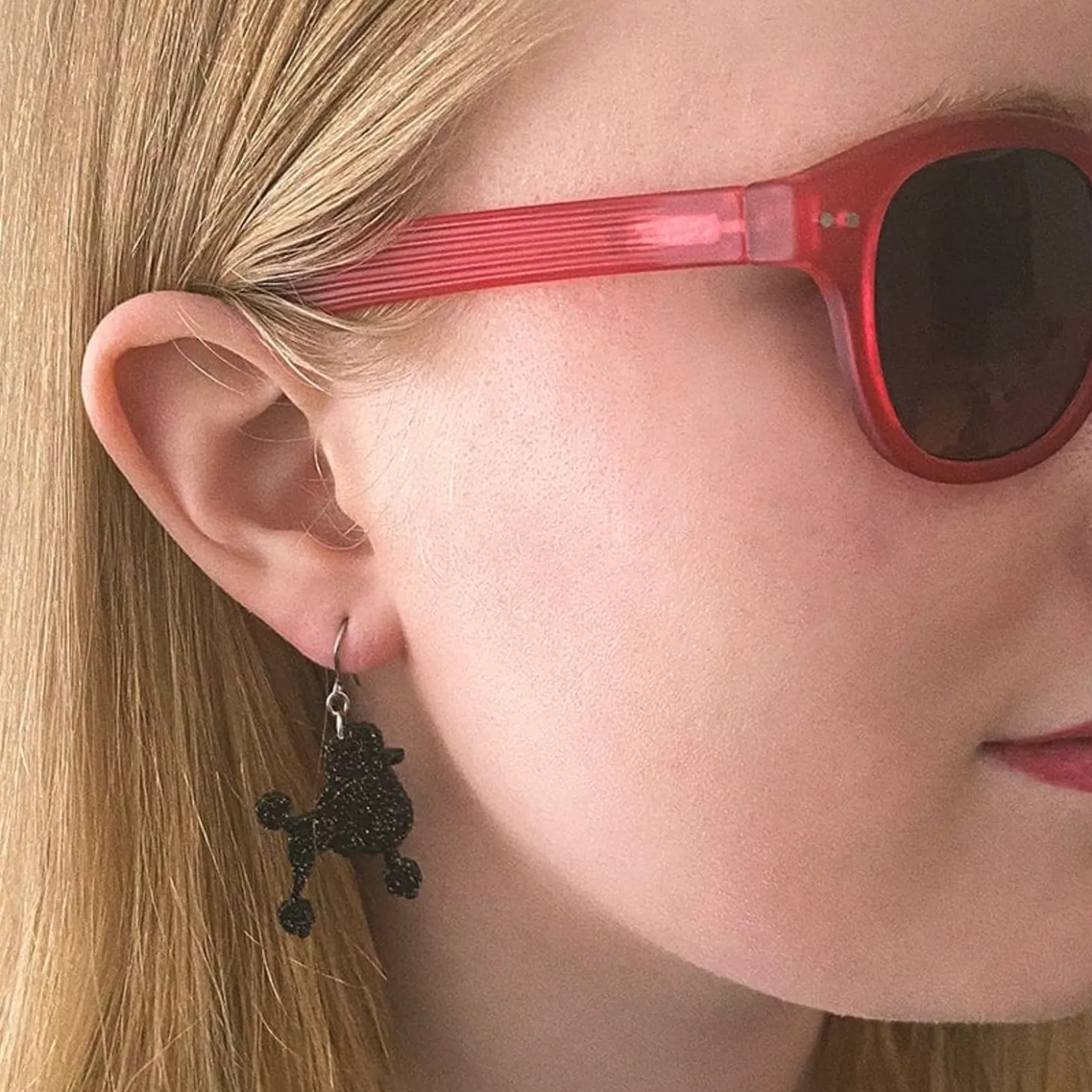 Erstwilder Poodle Glitter Hook Drop Earrings - Black* Essential Earrings