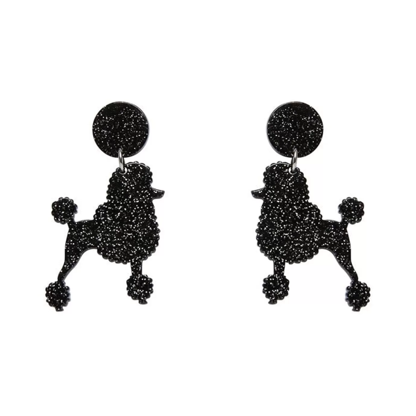 Erstwilder Poodle Glitter Post Drop Earrings - Black* Essential Earrings