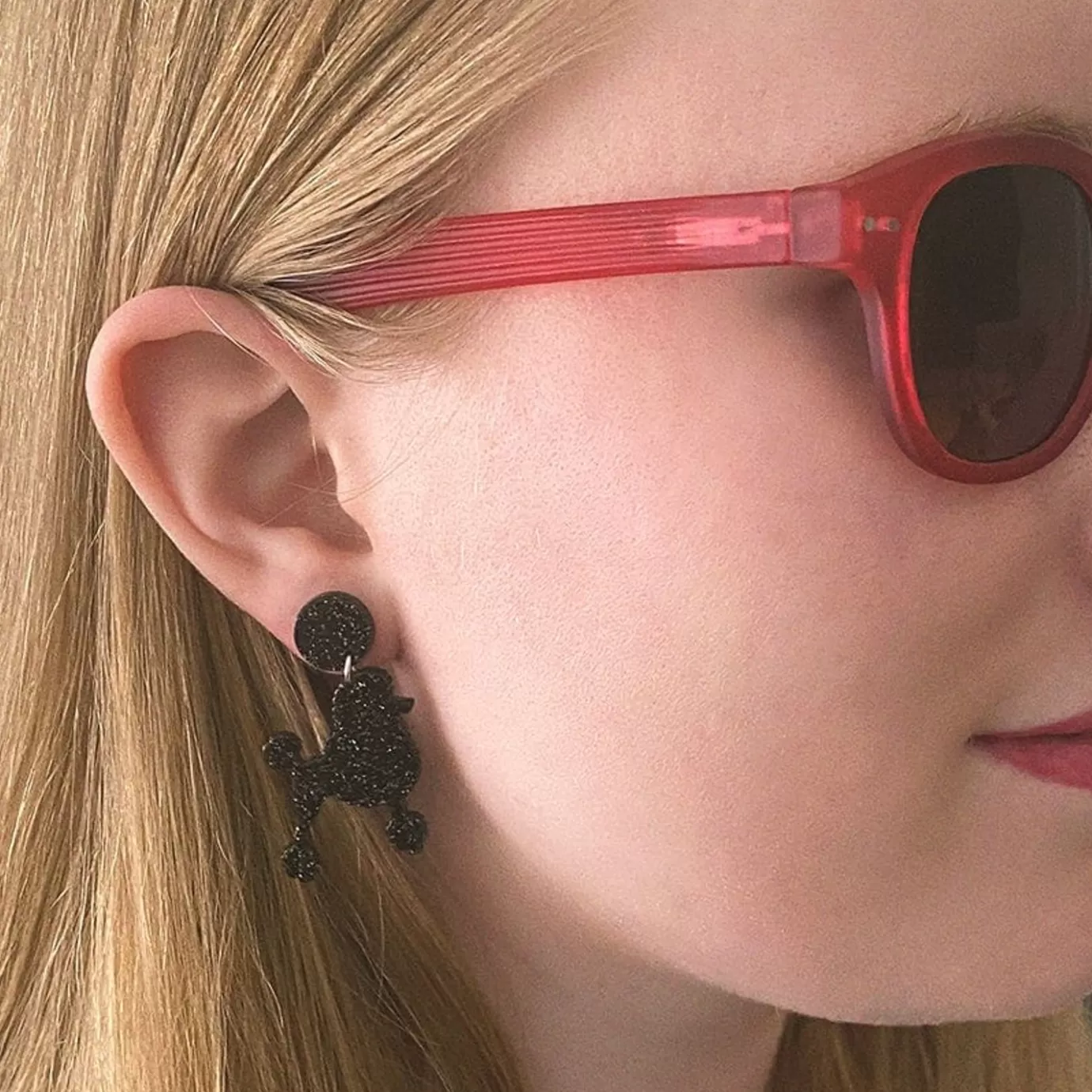 Erstwilder Poodle Glitter Post Drop Earrings - Black* Essential Earrings