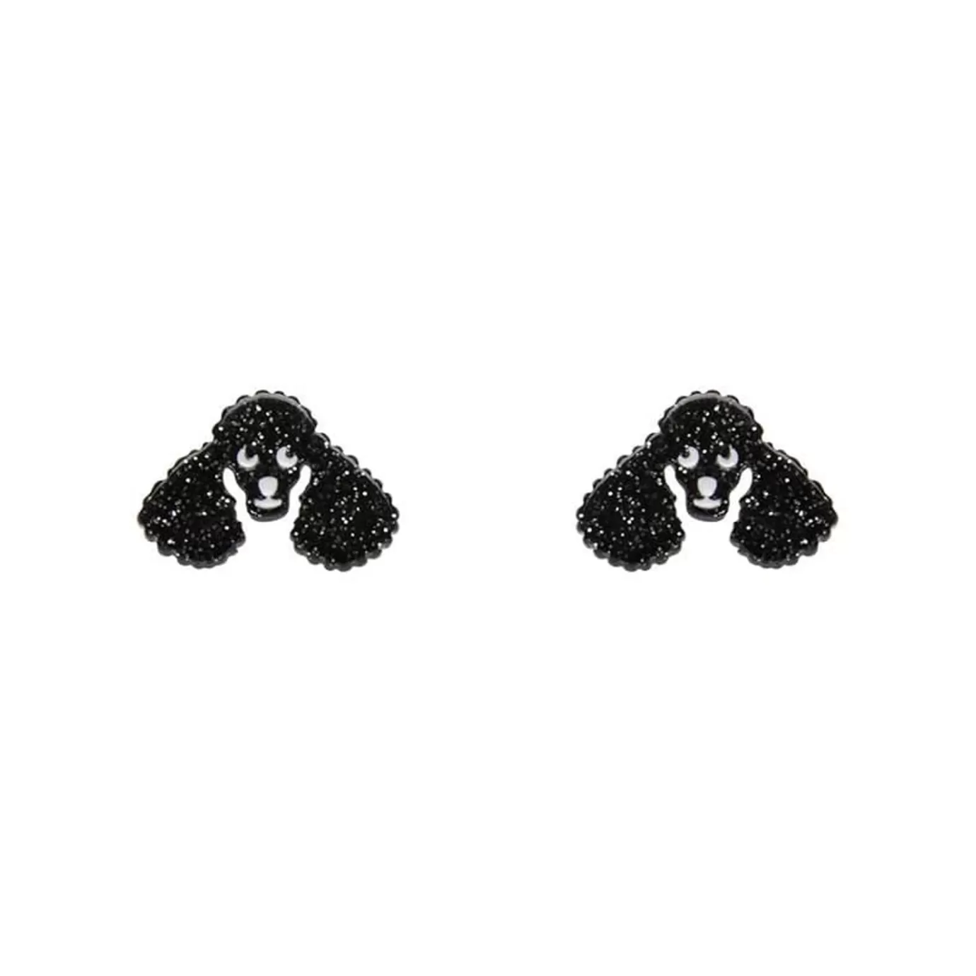 Erstwilder Poodle Glitter Stud Earrings - Black* Essential Earrings