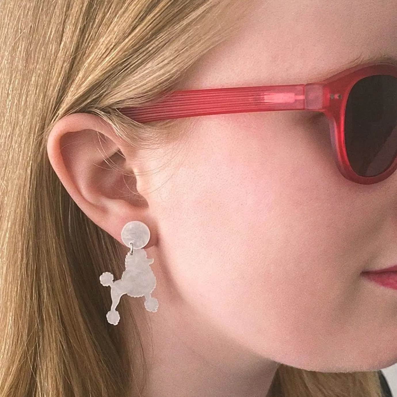 Erstwilder Poodle Ripple Post Drop Earrings - White* Essential Earrings