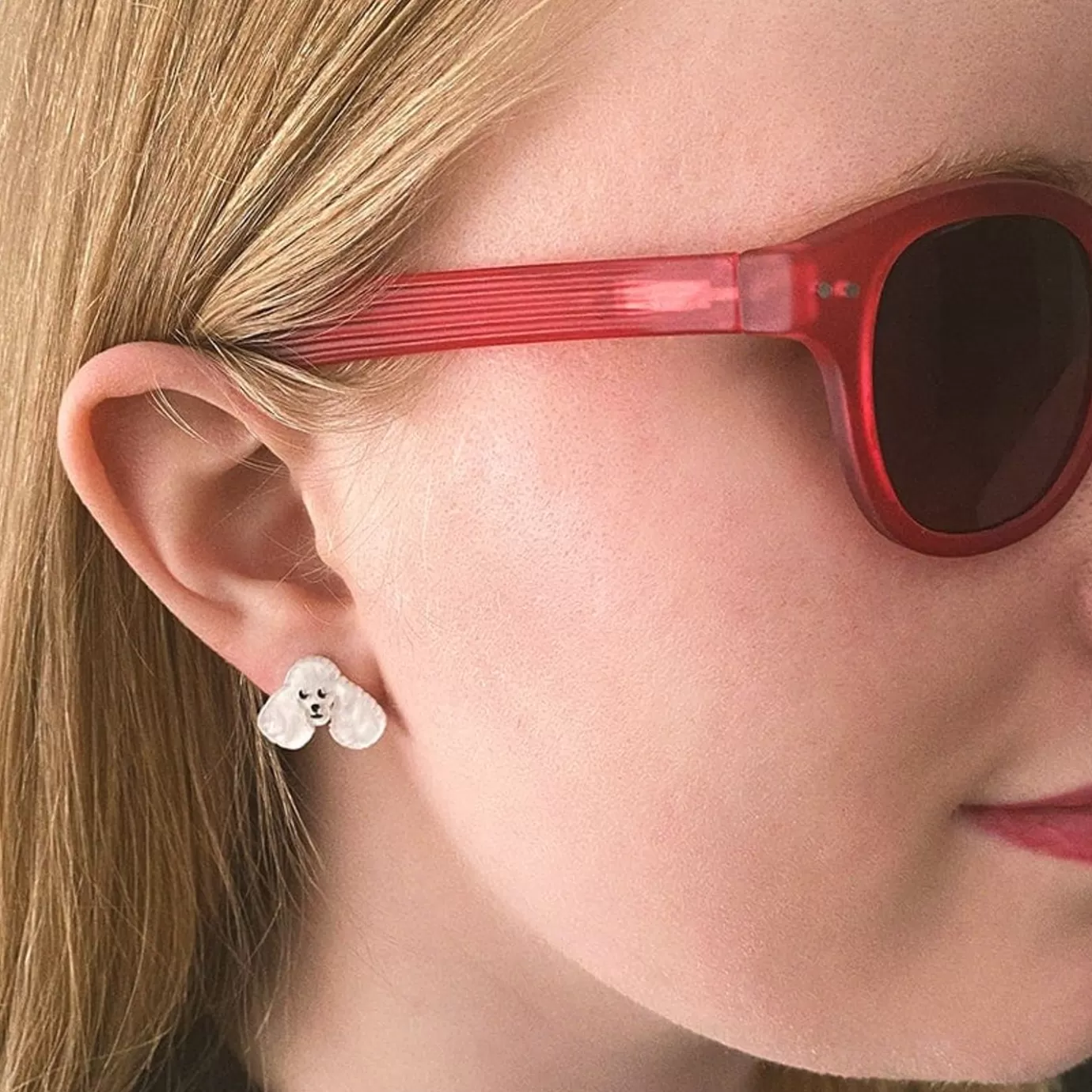 Erstwilder Poodle Ripple Stud Earrings - White* Essential Earrings