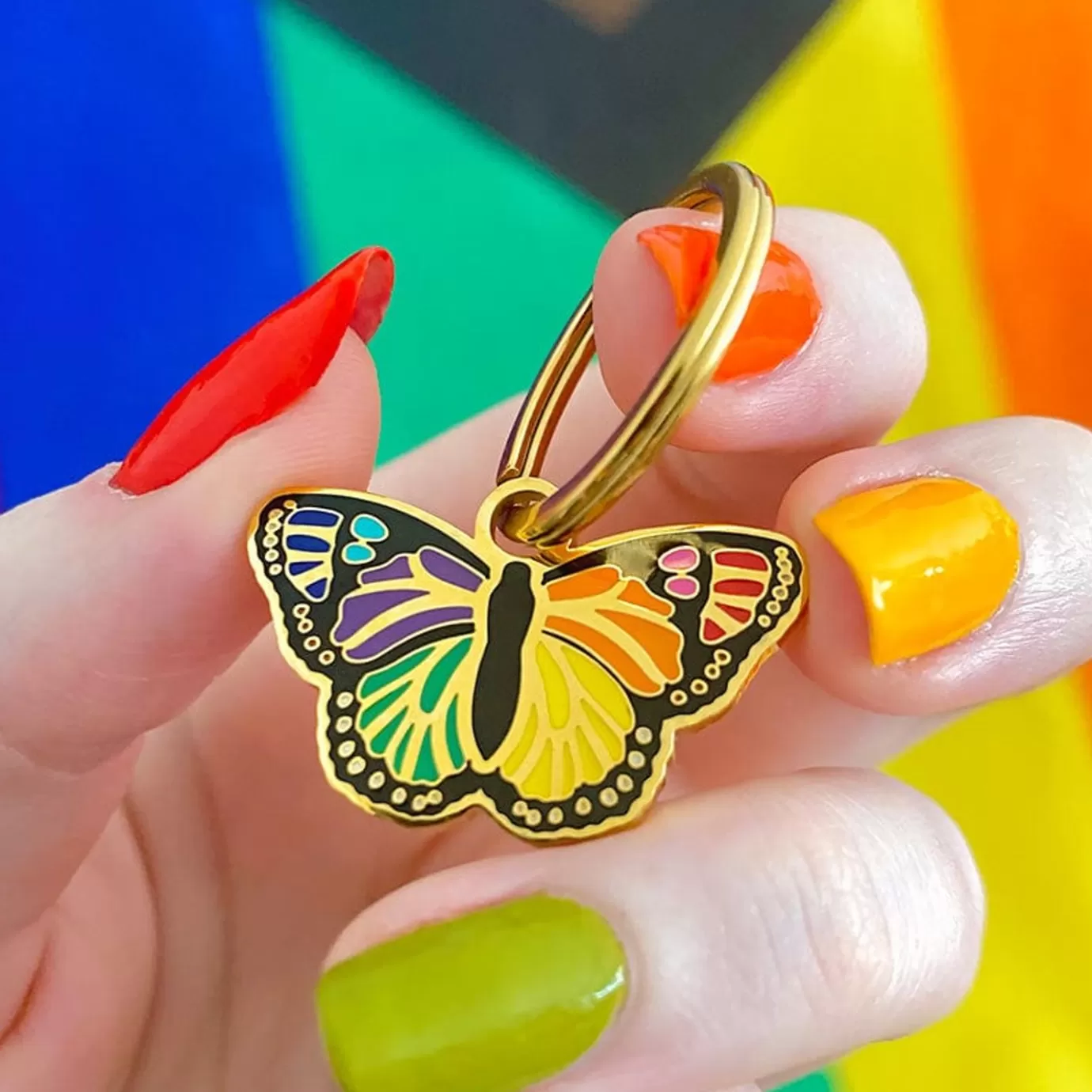 Erstwilder Prince Of Pride Butterfly Enamel Charm* Enamel Key Rings