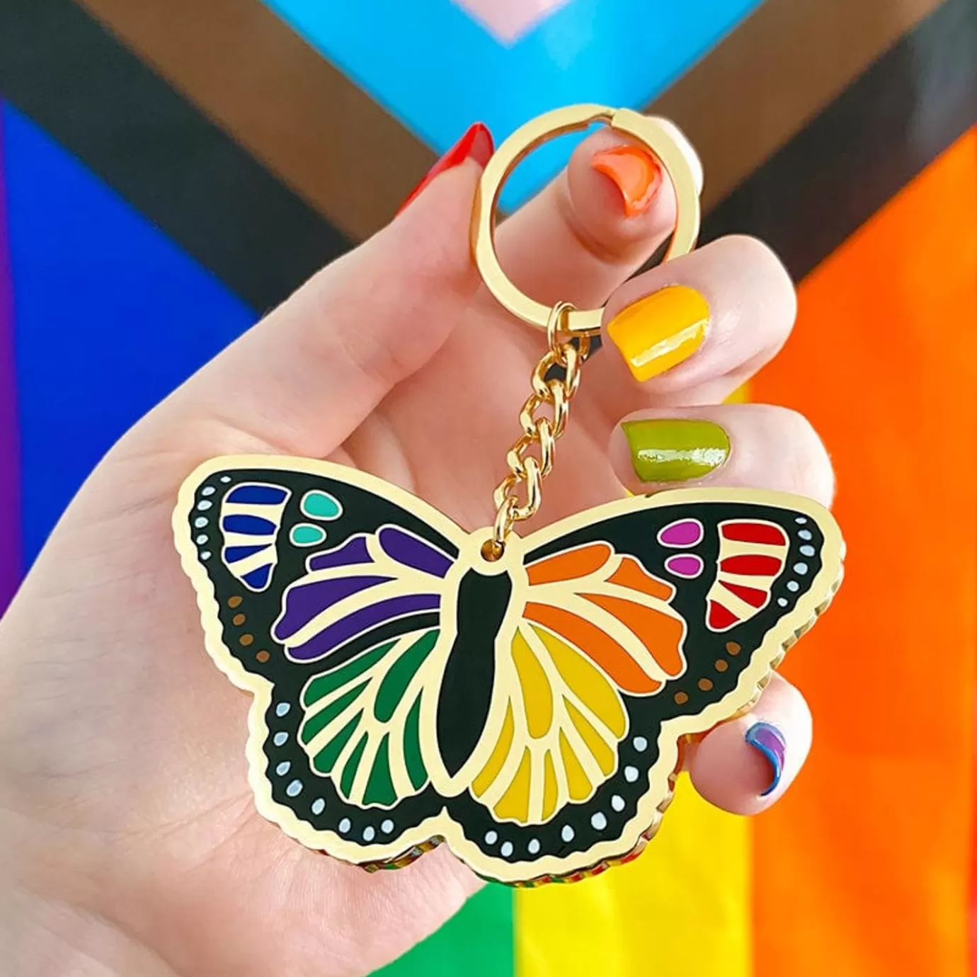 Erstwilder Prince Of Pride Butterfly Enamel Key Ring* Enamel Key Rings