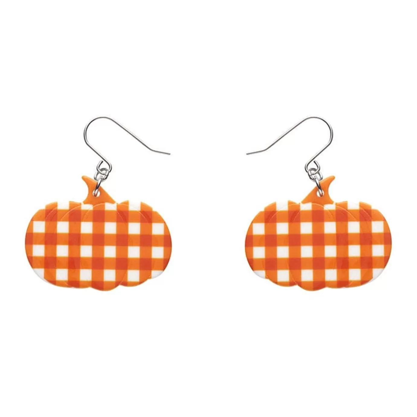 Erstwilder Pumpkin Gingham Drop Earrings - Orange* Essential Earrings