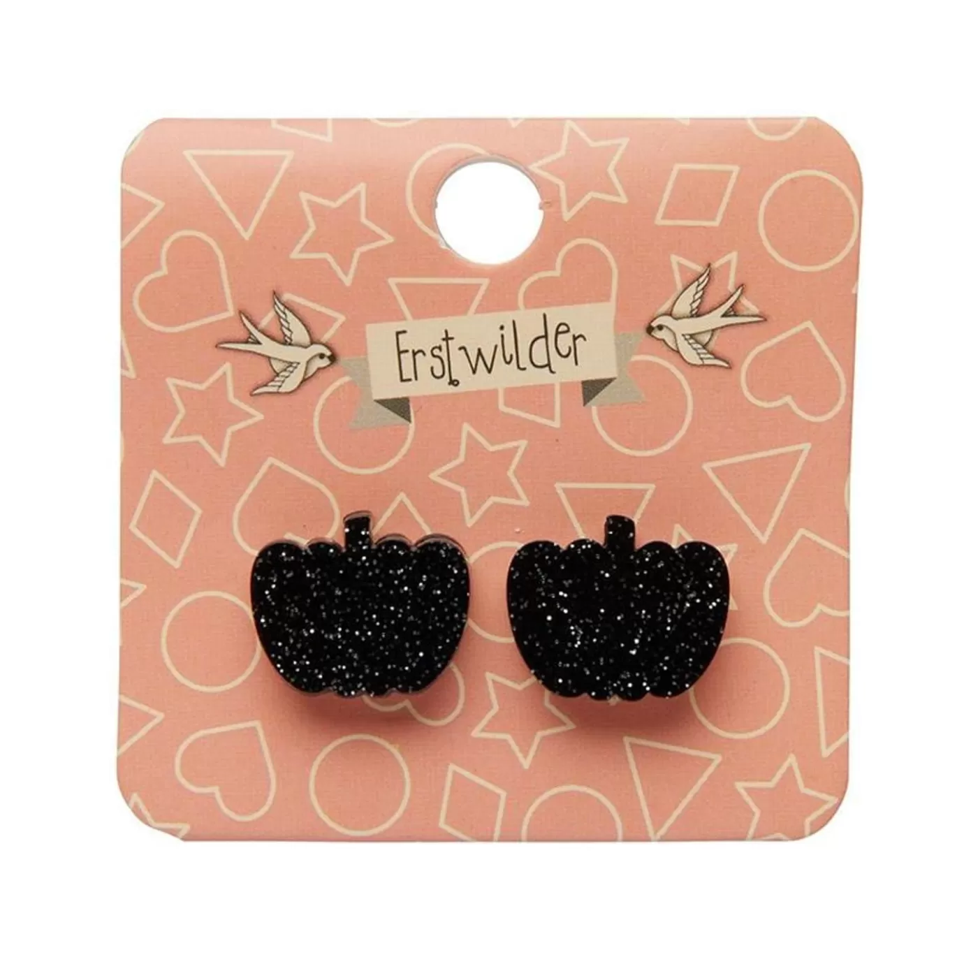 Erstwilder Pumpkin Glitter Resin Stud Earrings - Black* Essential Earrings