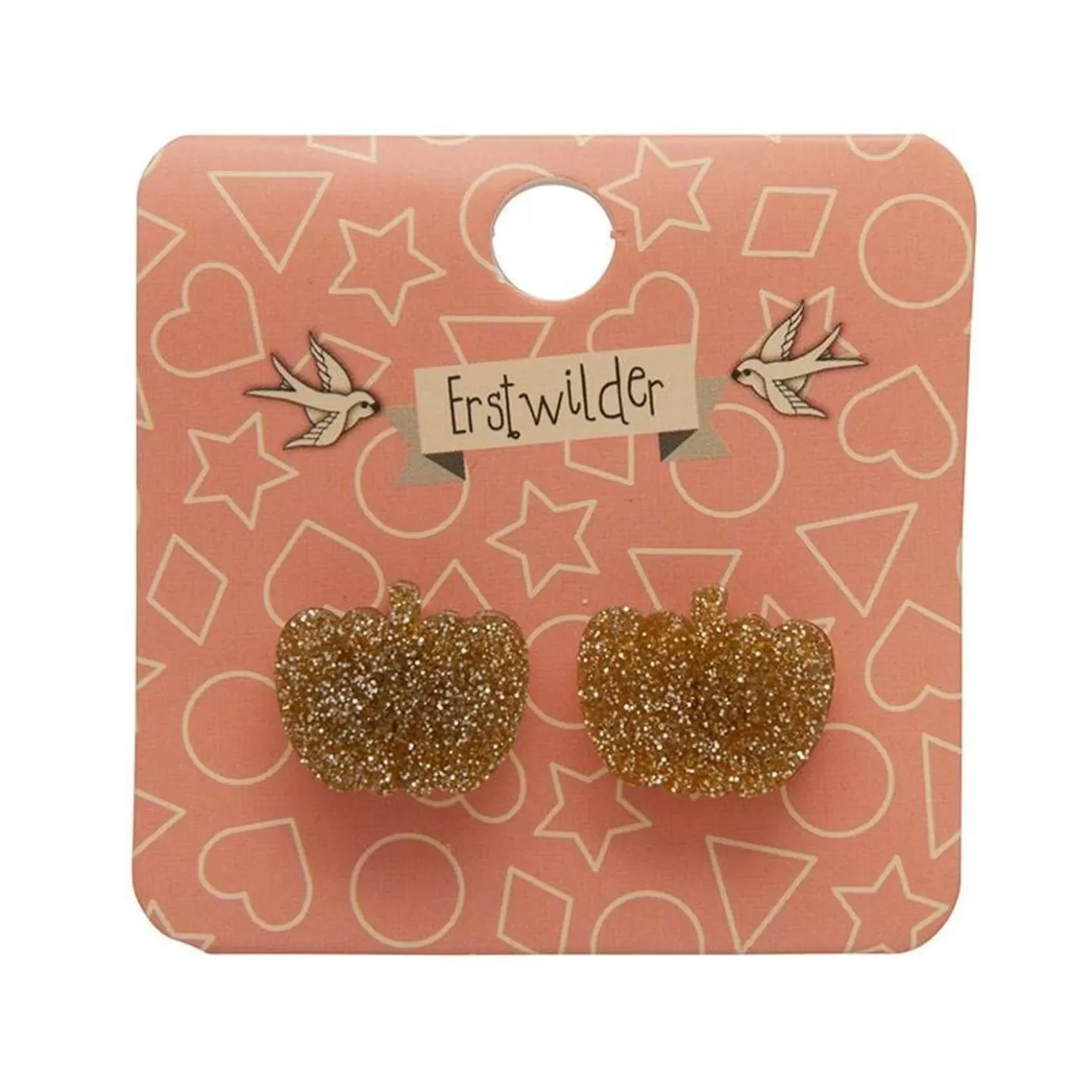 Erstwilder Pumpkin Glitter Resin Stud Earrings - Gold* Essential Earrings