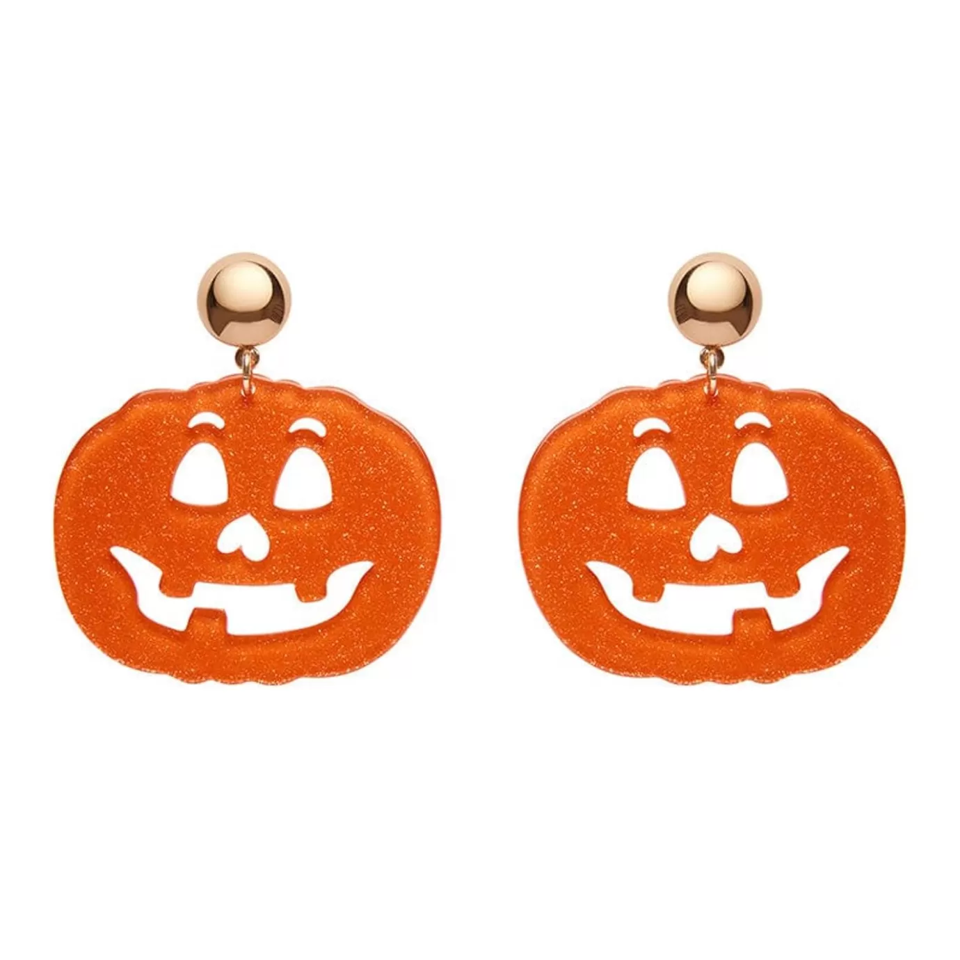 Erstwilder Pumpkin Glitter Statement Earrings - Orange* Essential Earrings