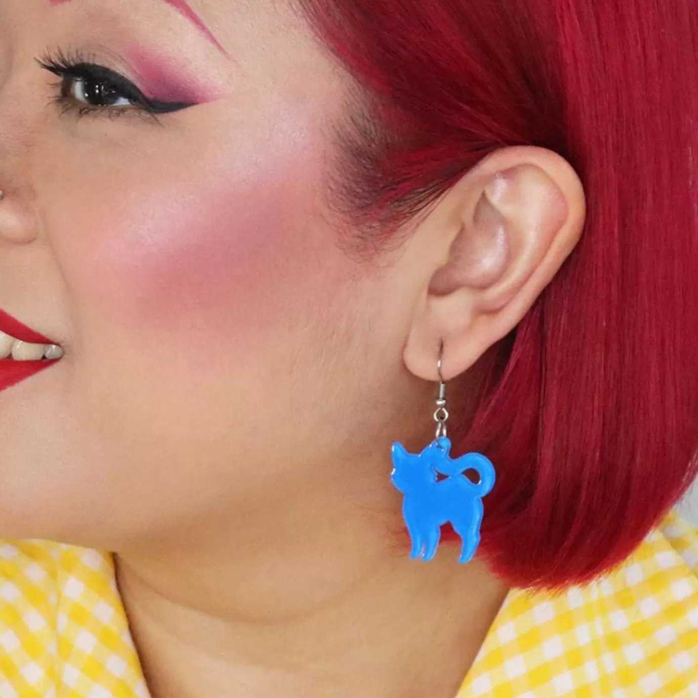 Erstwilder Pussy Cat Bubble Resin Drop Earrings - Blue* Essential Earrings