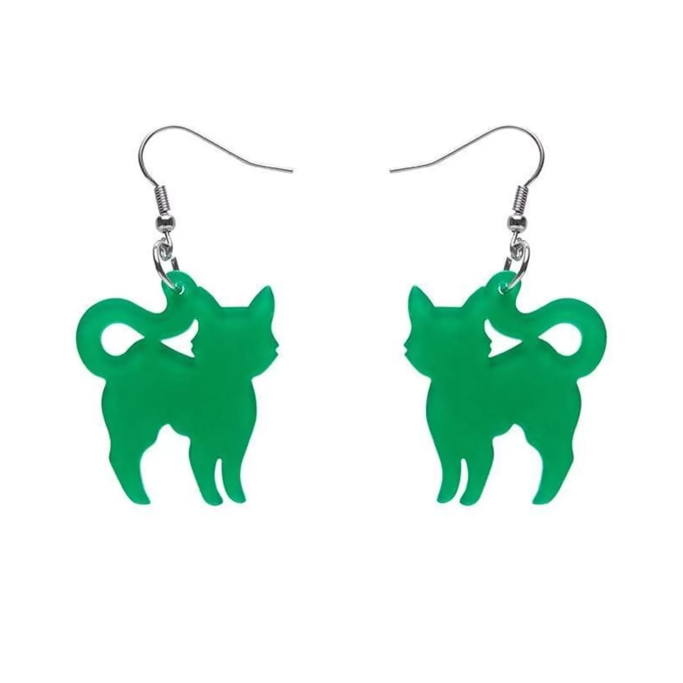 Erstwilder Pussy Cat Bubble Resin Drop Earrings - Green* Essential Earrings