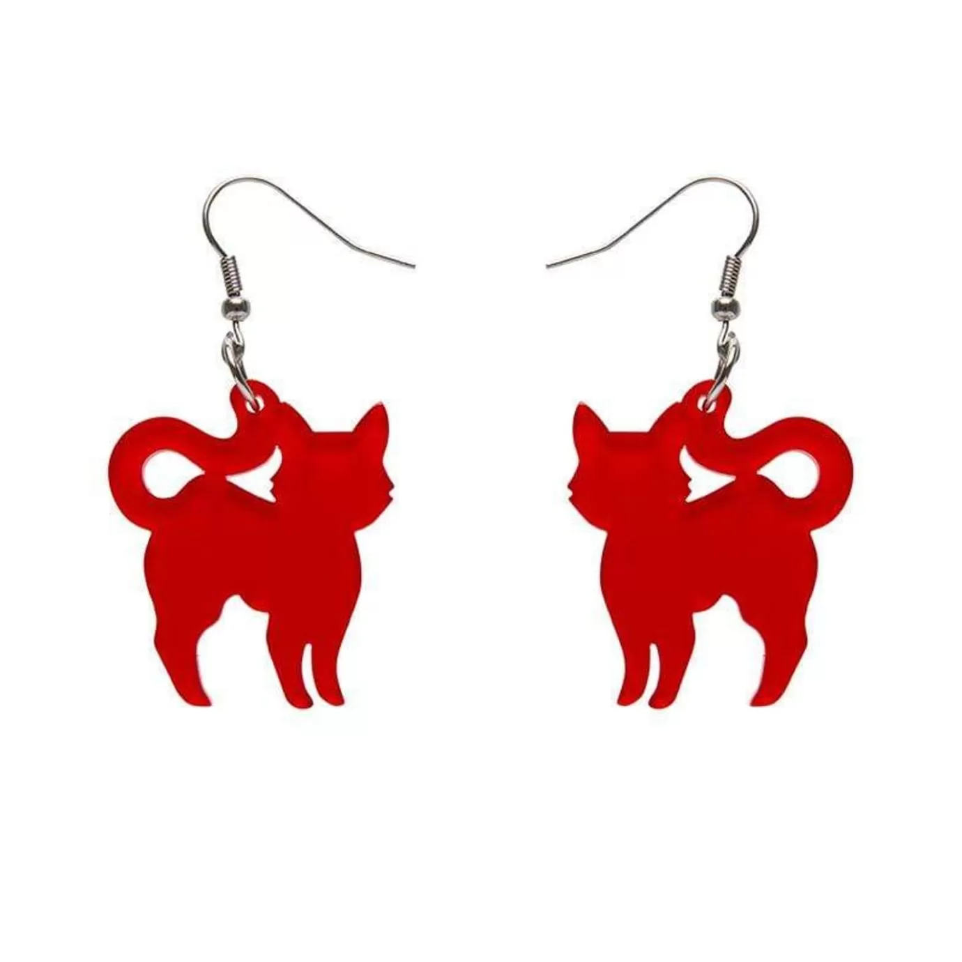 Erstwilder Pussy Cat Bubble Resin Drop Earrings - Red* Essential Earrings