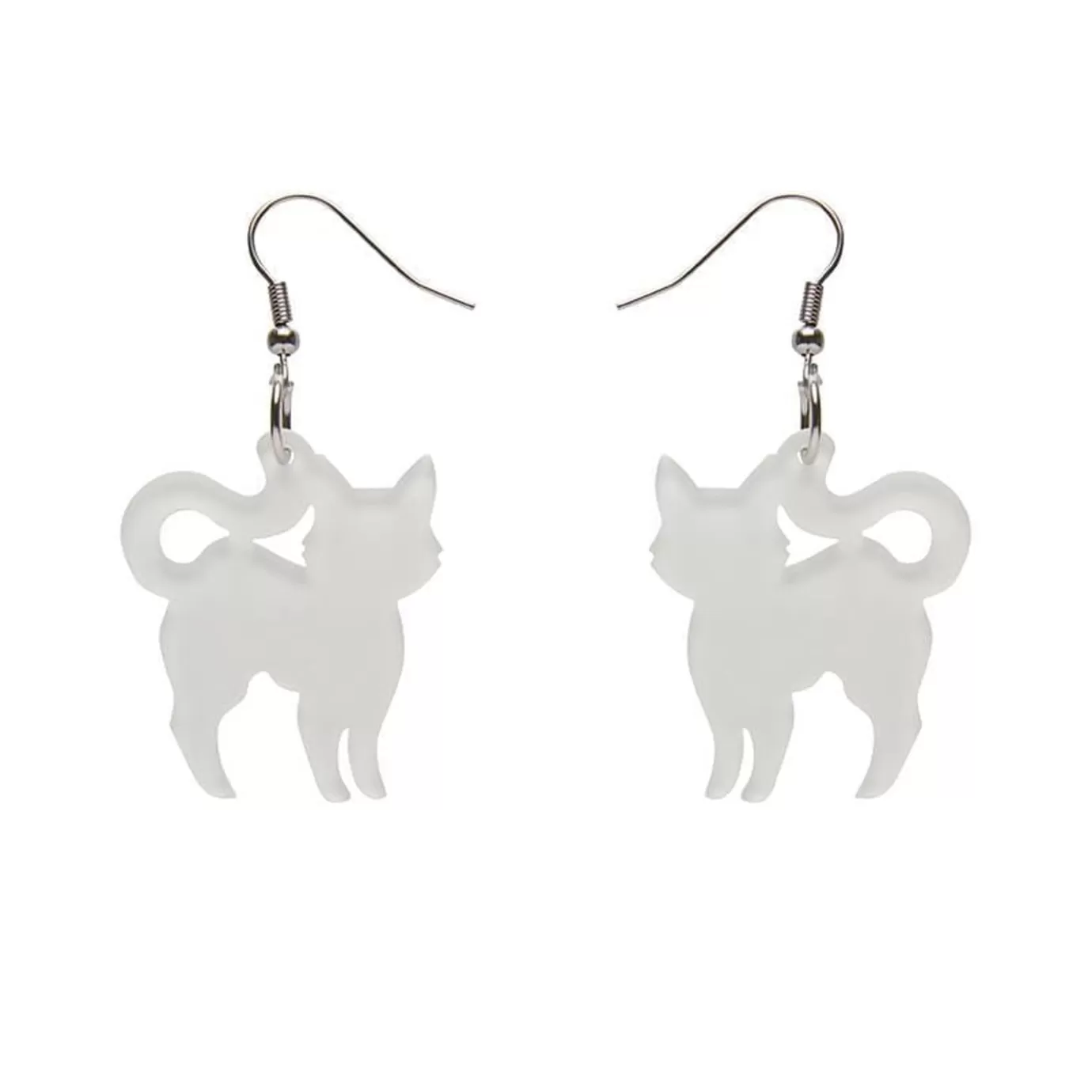 Erstwilder Pussy Cat Bubble Resin Drop Earrings - White* Essential Earrings