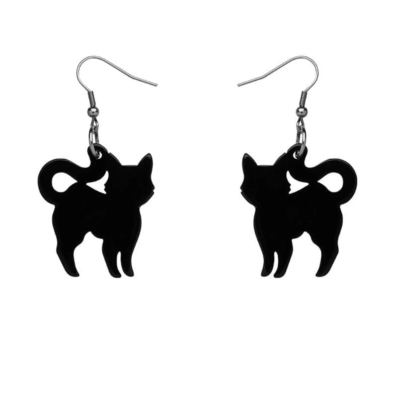 Erstwilder Pussy Cat Solid Resin Drop Earrings - Black* Essential Earrings