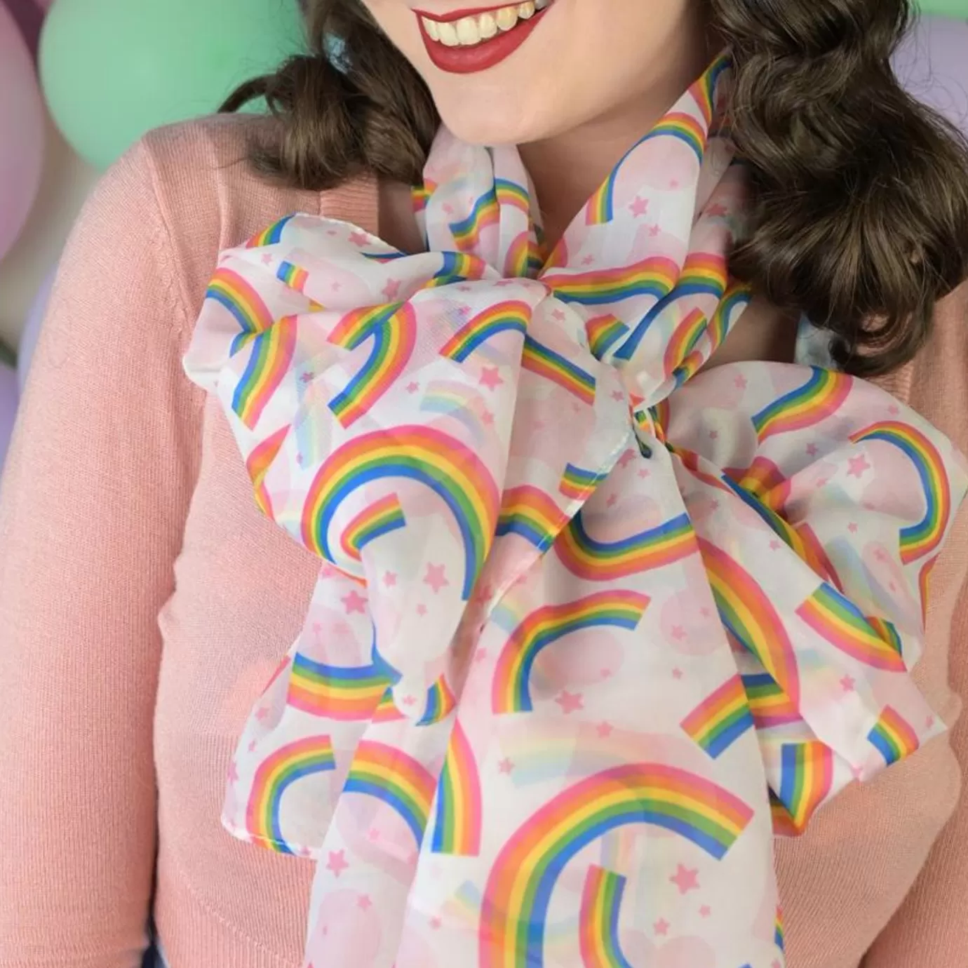 Erstwilder Rainbow Heart Large Neck Scarf* Scarves