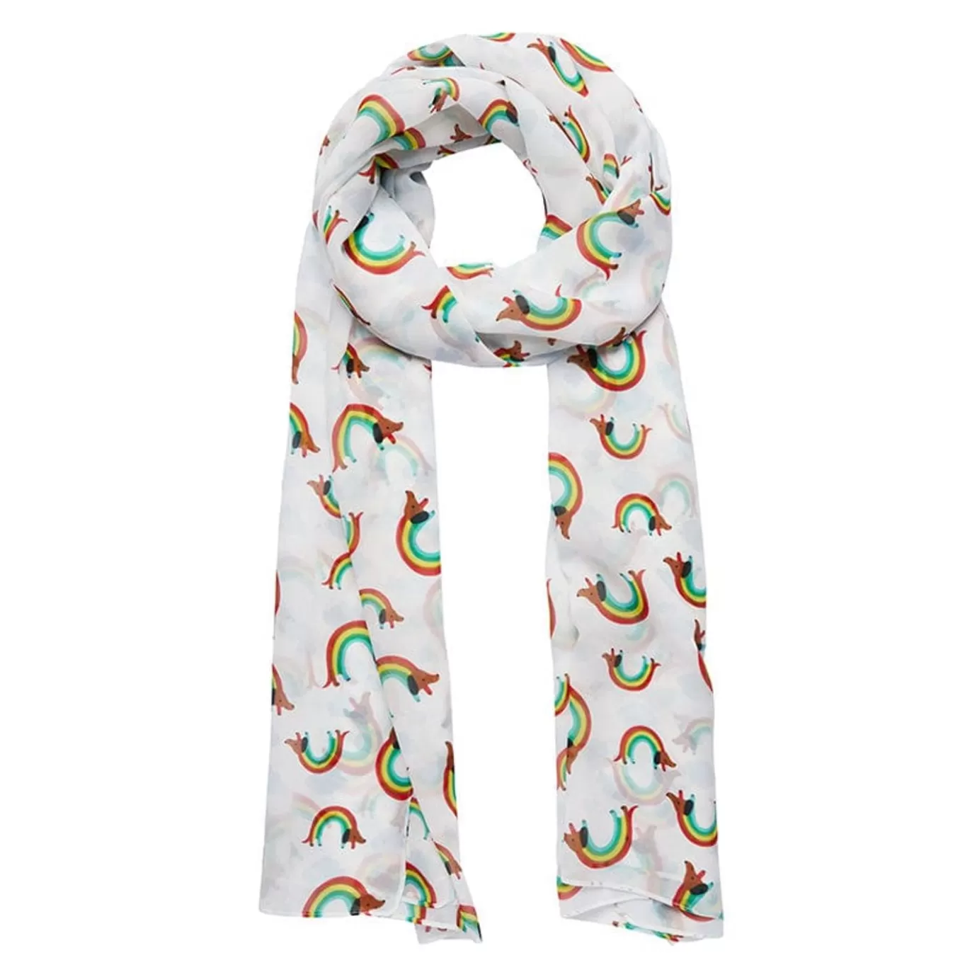 Erstwilder Rainbow Ruff Neck Scarf White* Scarves